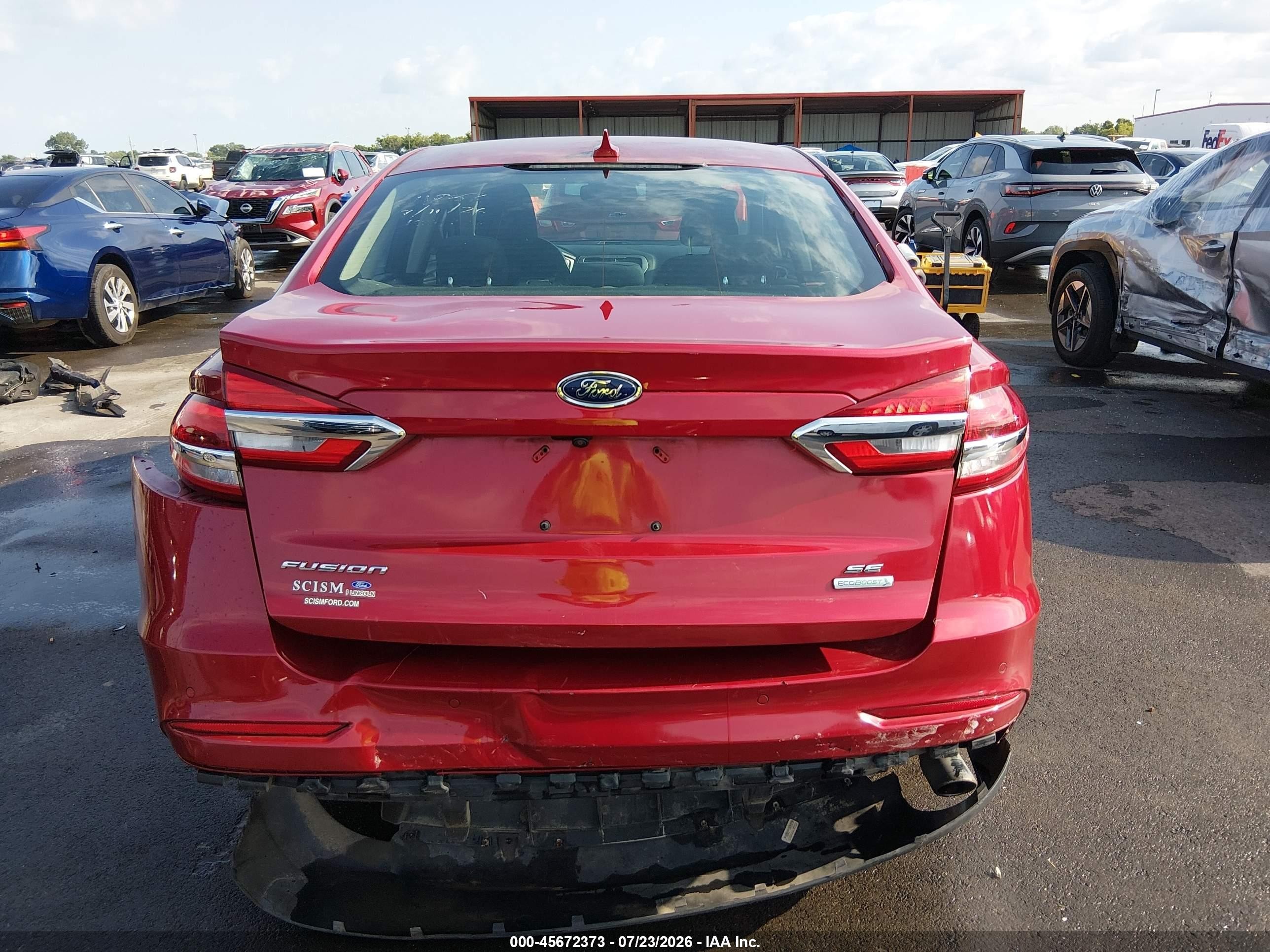2020 Ford Fusion Se Red vin: 3FA6P0HD0LR144509