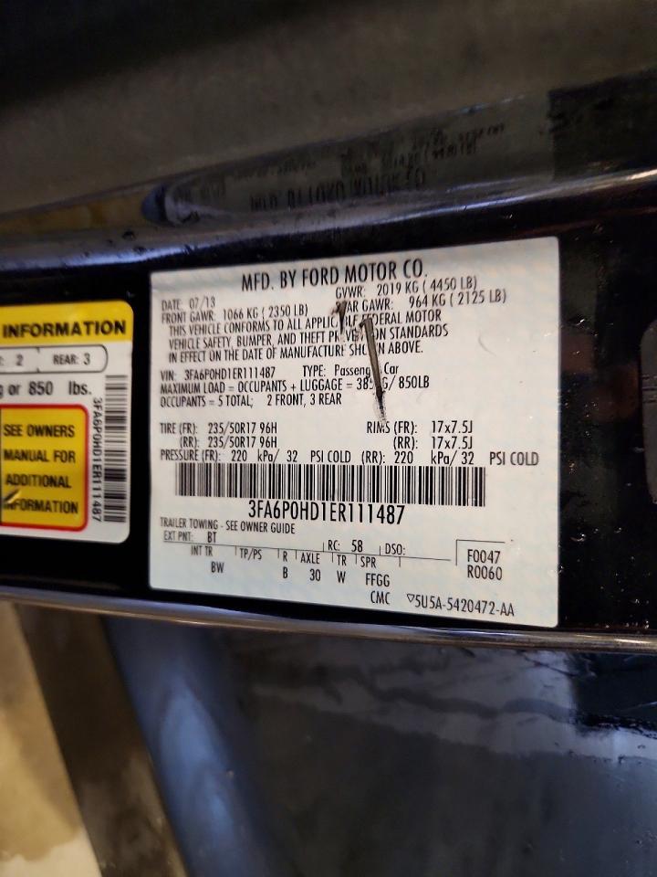 2014 Ford Fusion Se Charcoal vin: 3FA6P0HD1ER111487