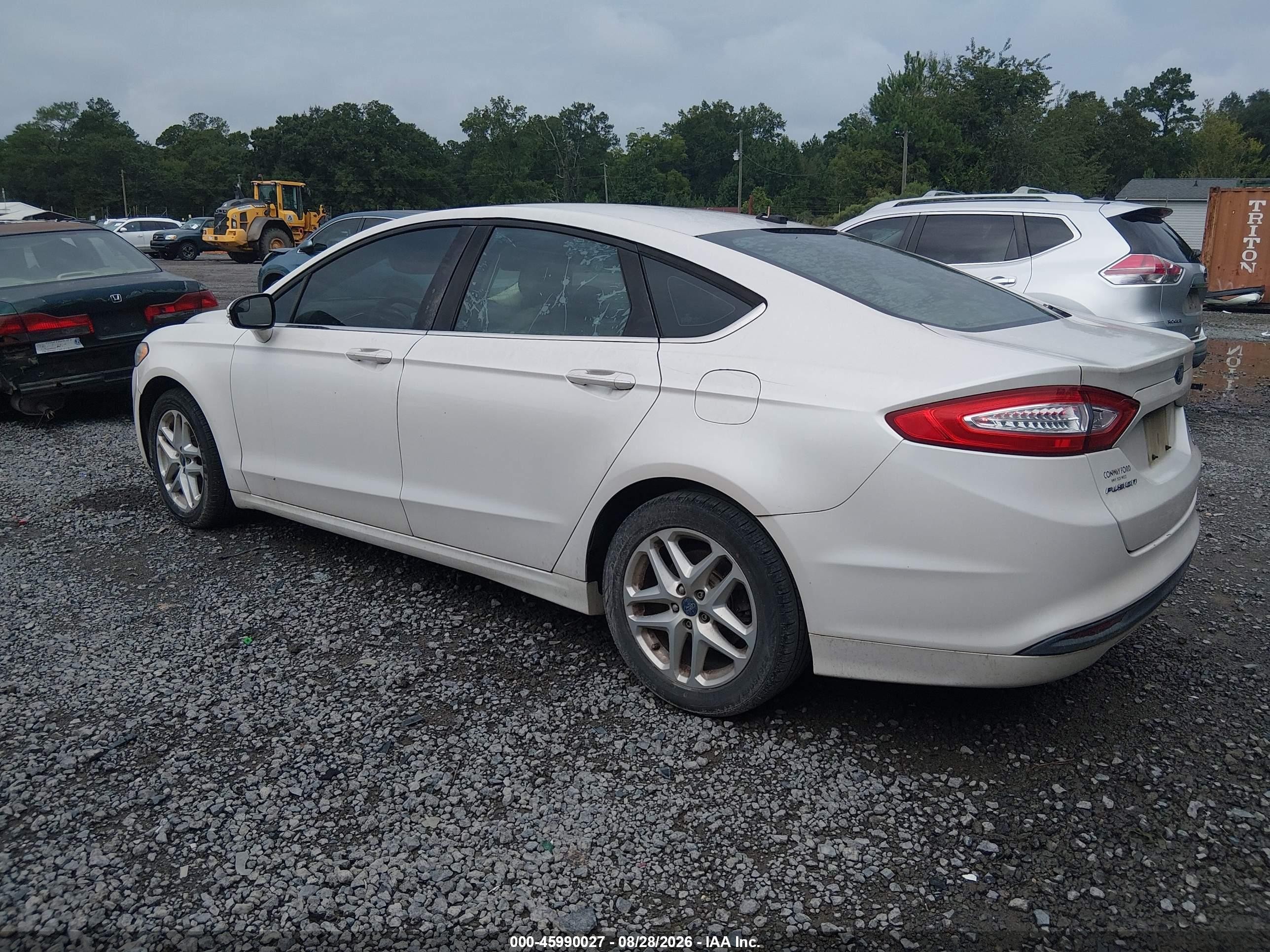 2014 Ford Fusion Se White vin: 3FA6P0HD1ER118200