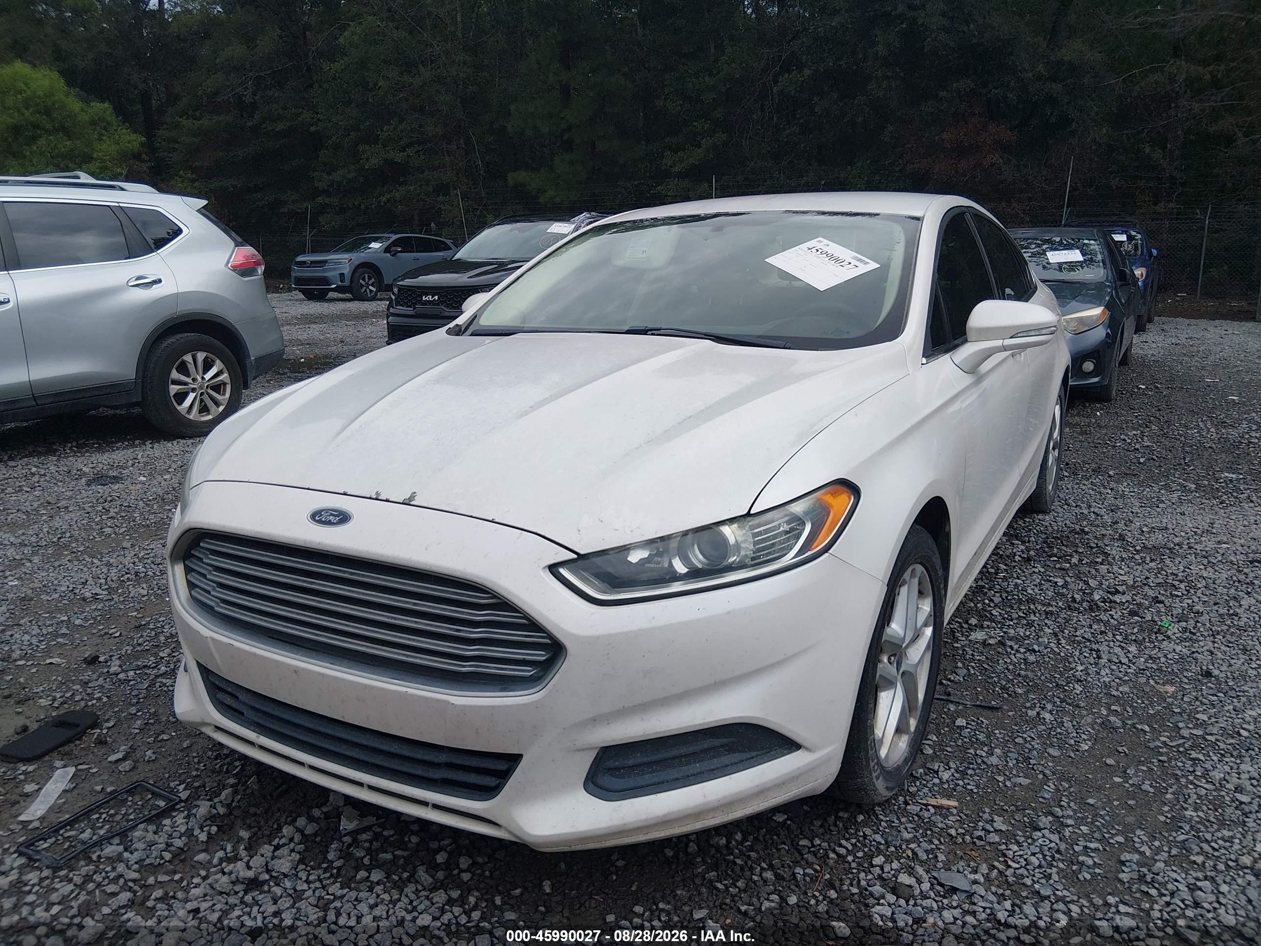 2014 Ford Fusion Se White vin: 3FA6P0HD1ER118200