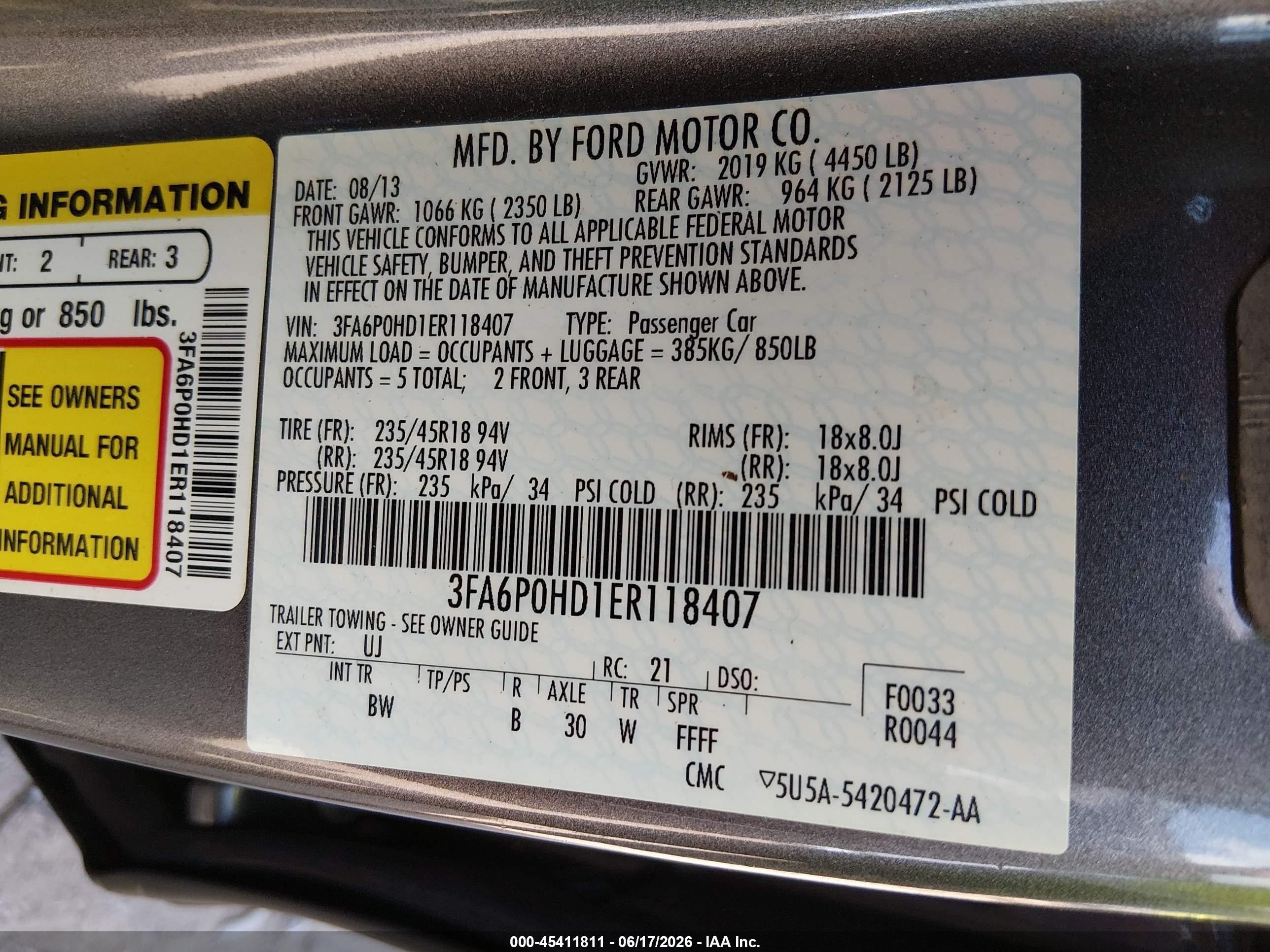 2014 Ford Fusion Se Gray vin: 3FA6P0HD1ER118407