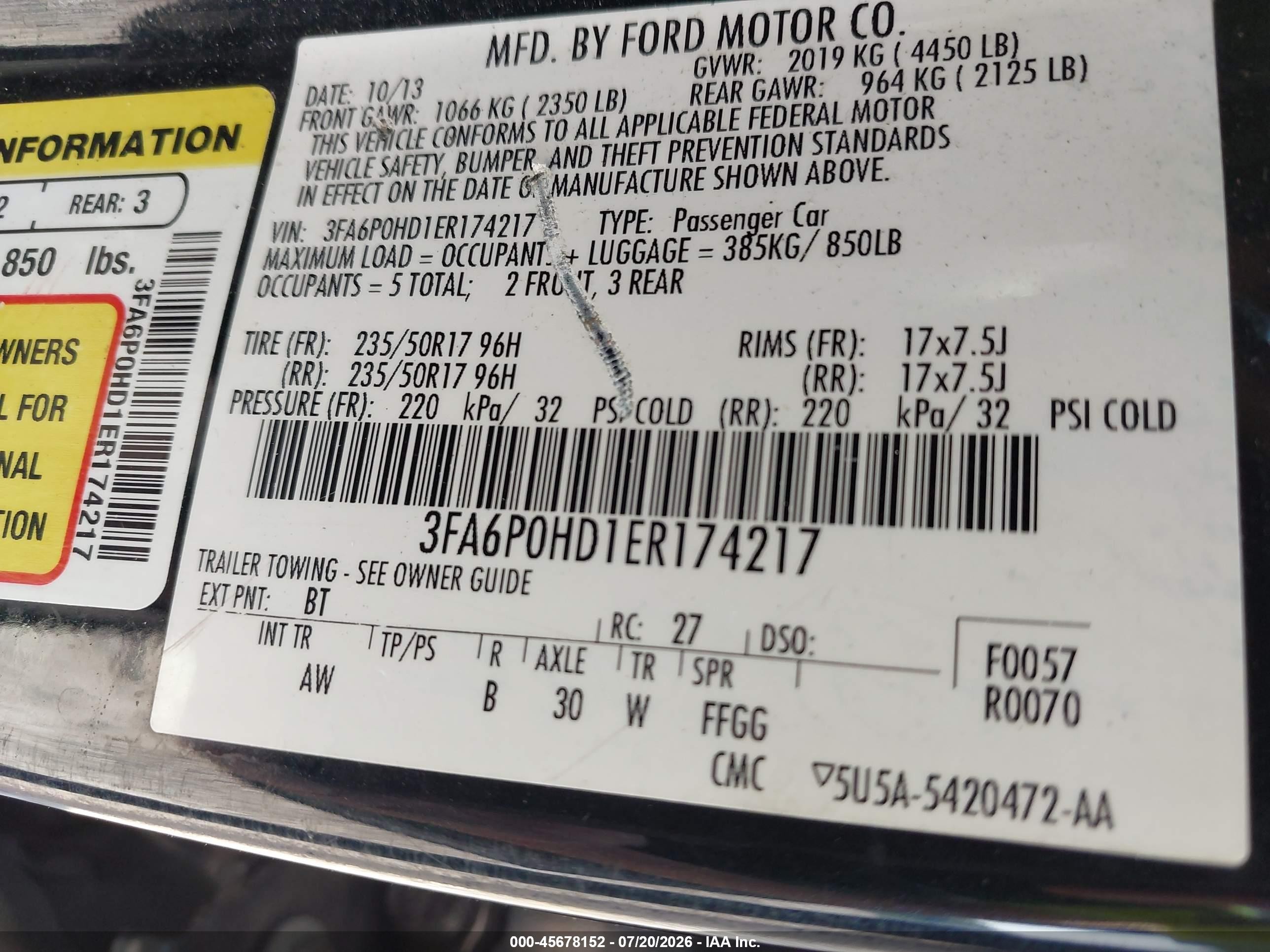 2014 Ford Fusion Se Dark Blue vin: 3FA6P0HD1ER174217