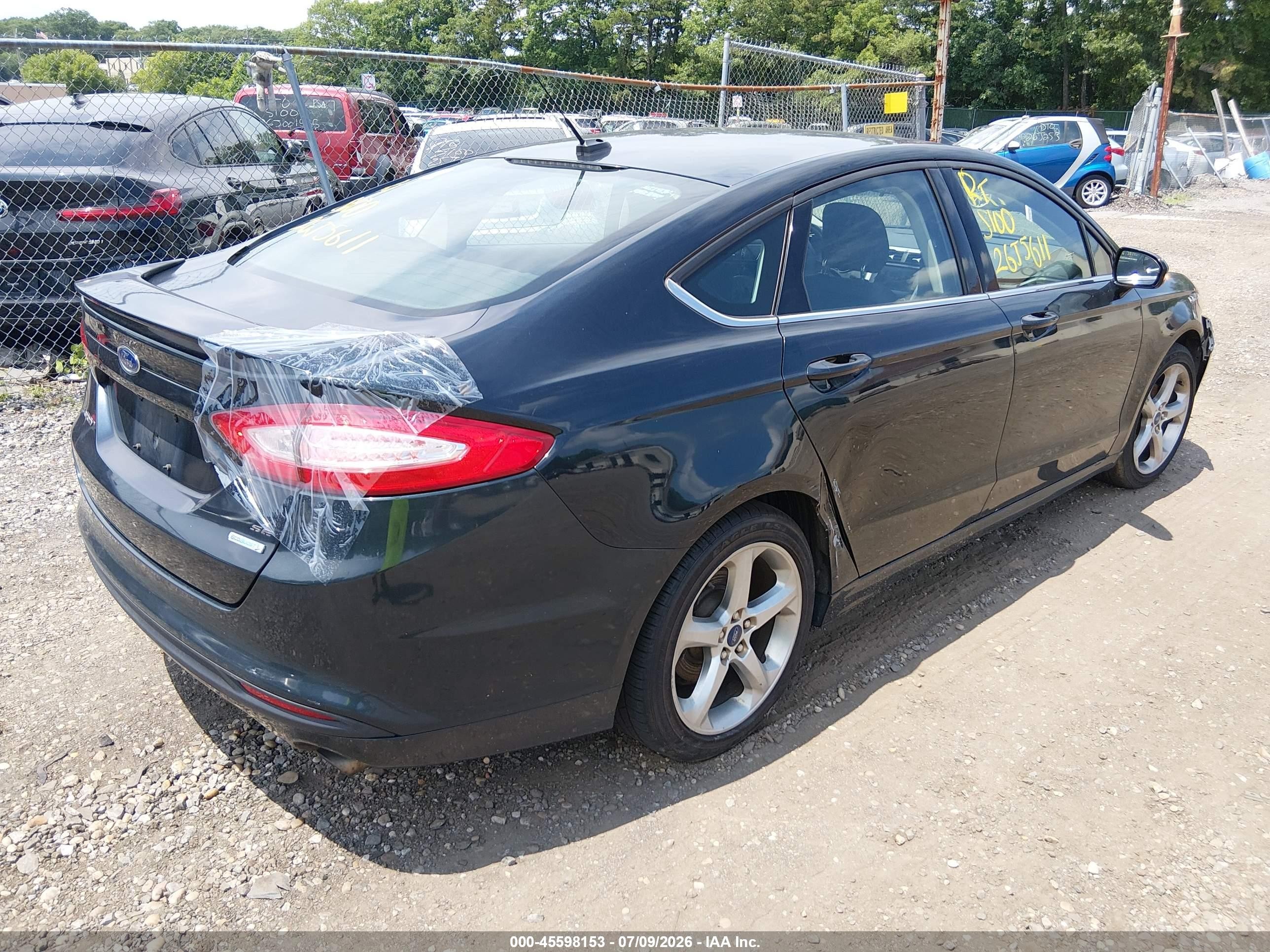 2014 Ford Fusion Se Black vin: 3FA6P0HD1ER190126
