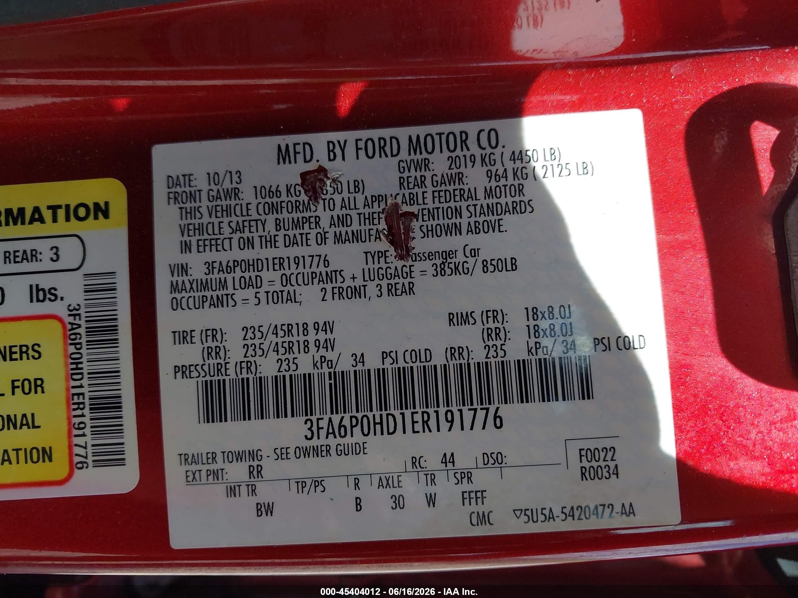 2014 Ford Fusion Se Red vin: 3FA6P0HD1ER191776