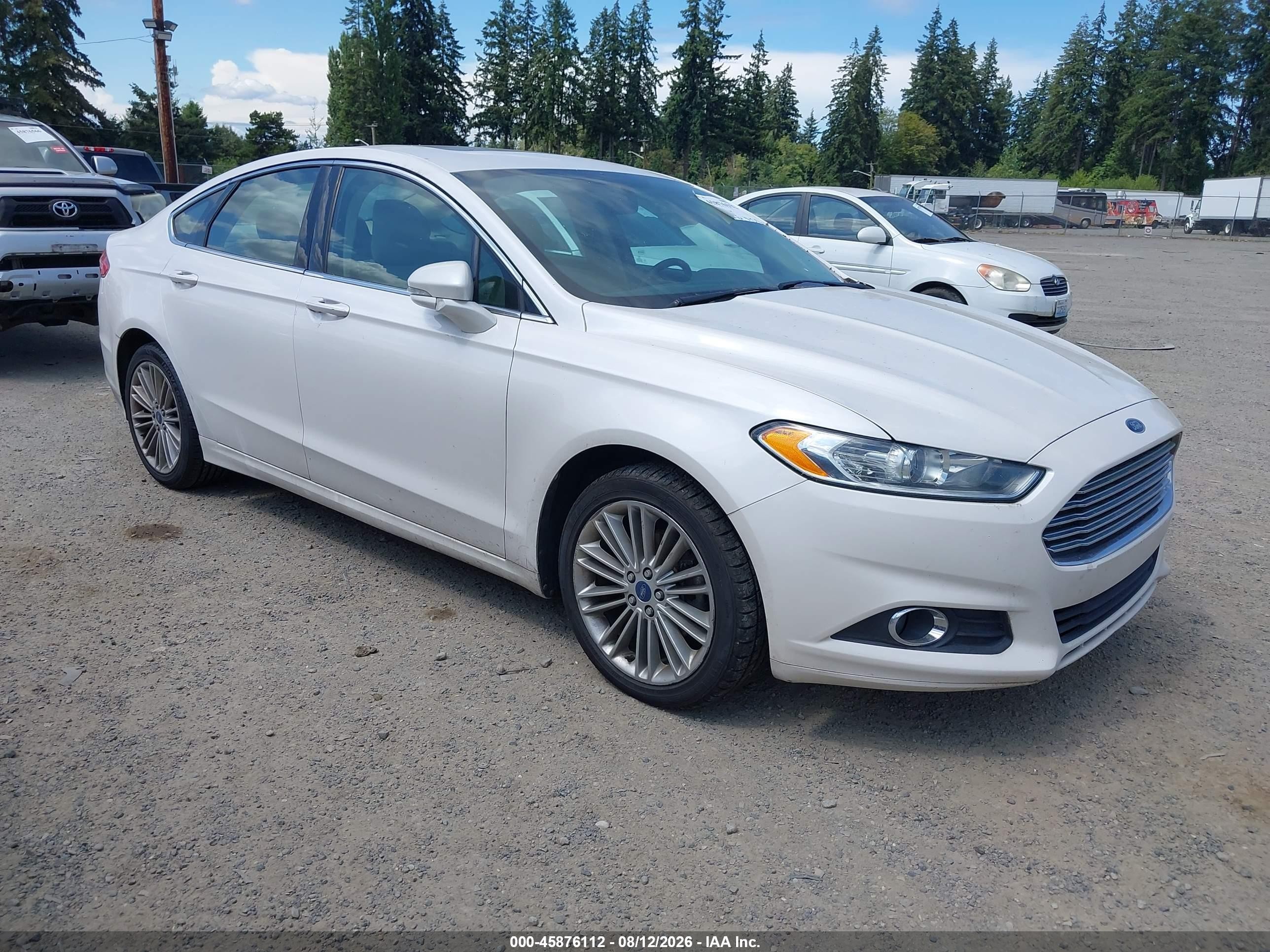 2014 Ford Fusion Se White vin: 3FA6P0HD1ER218751