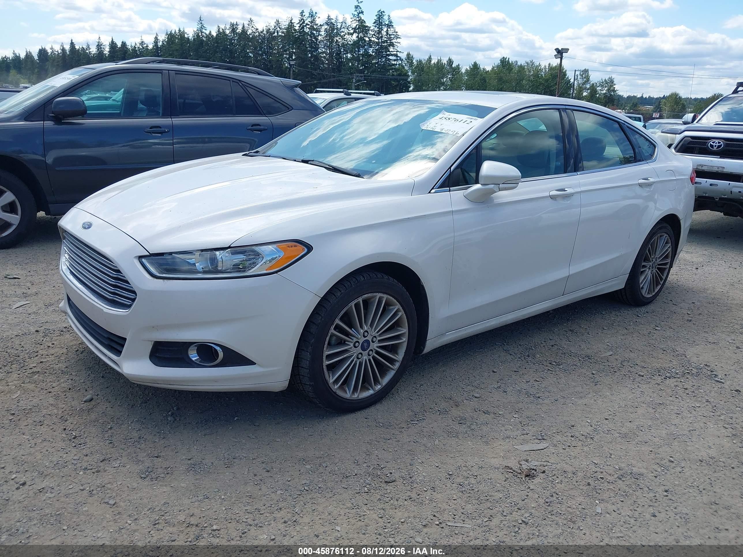 2014 Ford Fusion Se White vin: 3FA6P0HD1ER218751