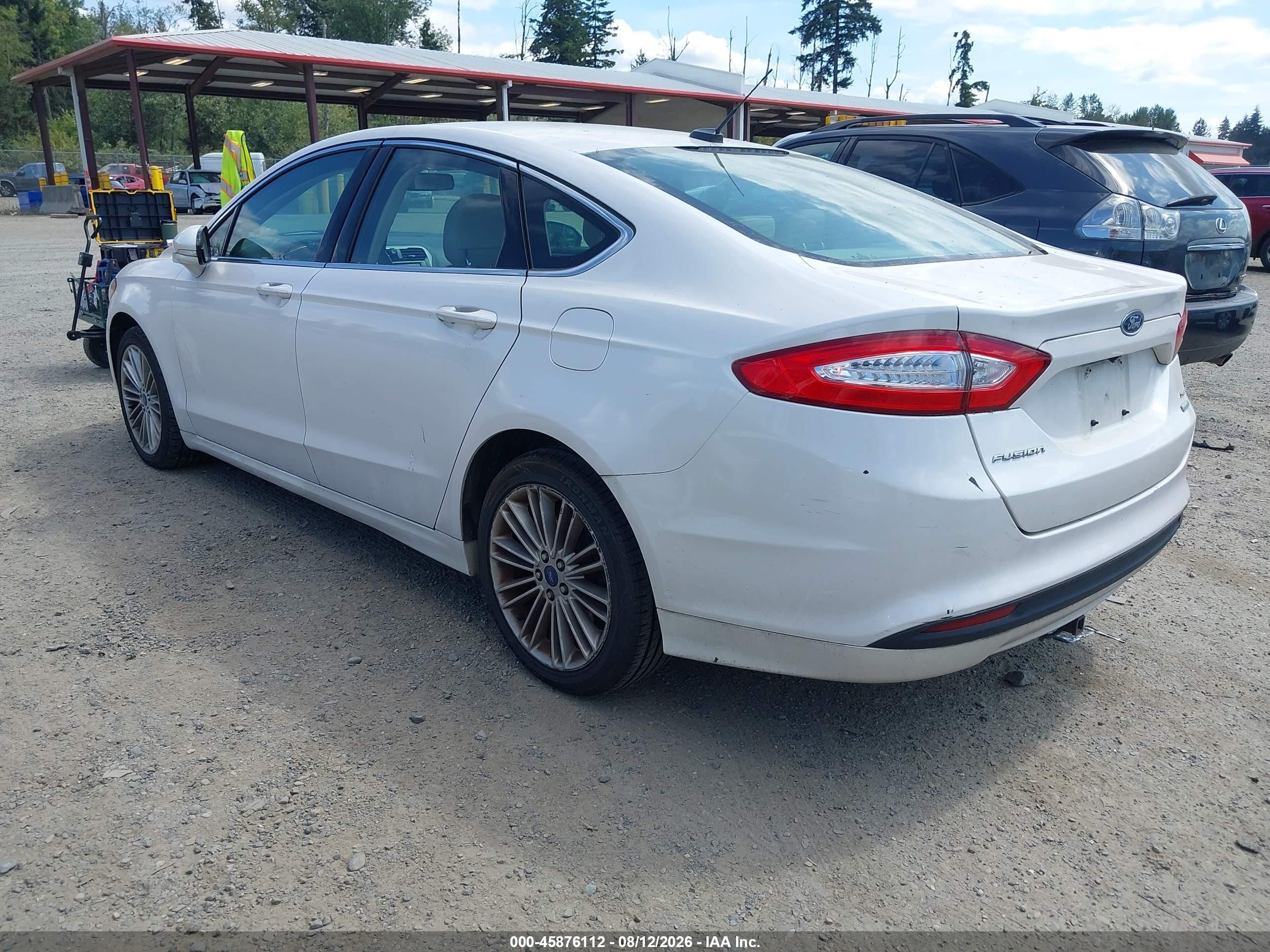 2014 Ford Fusion Se White vin: 3FA6P0HD1ER218751