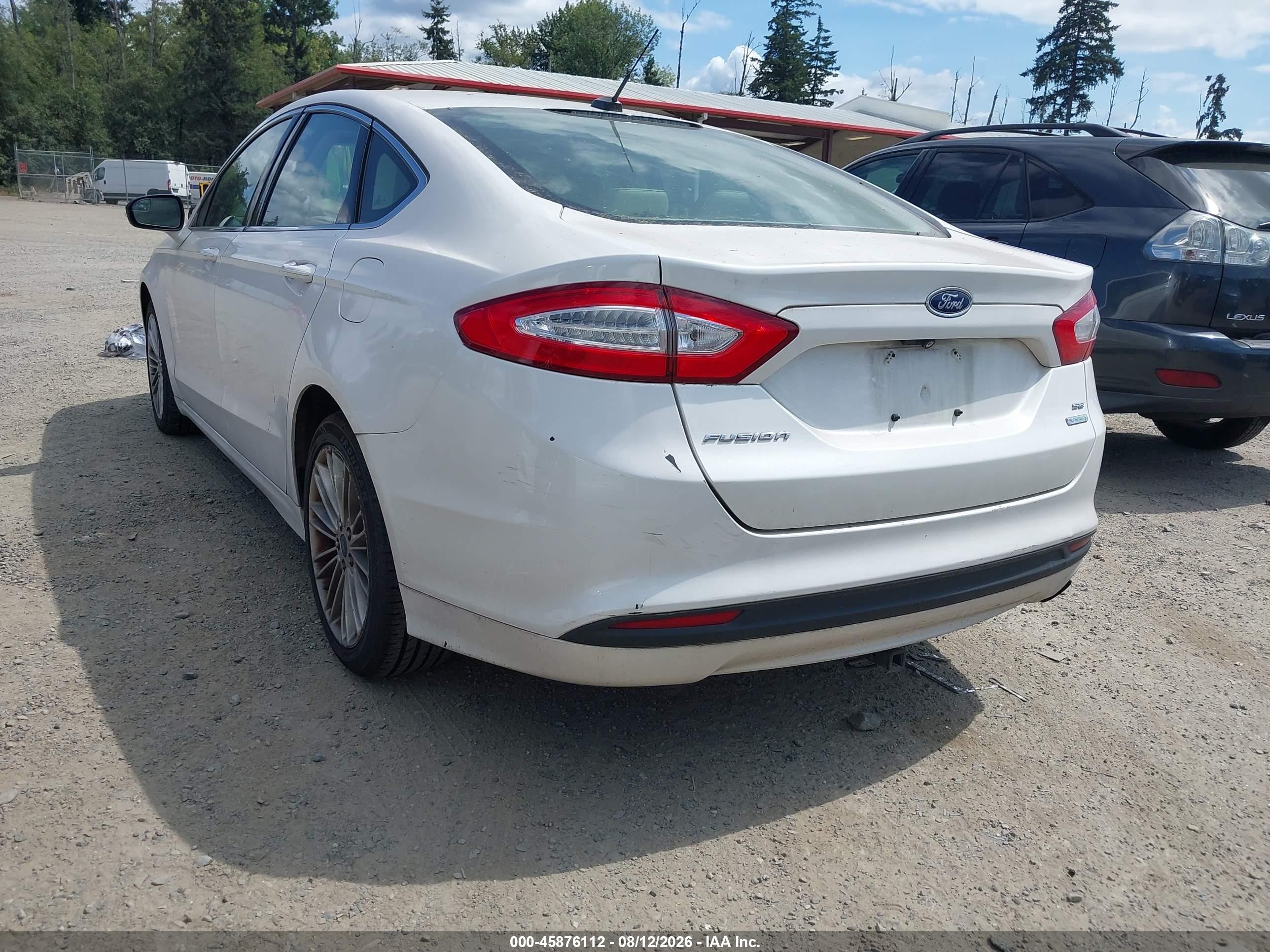 2014 Ford Fusion Se White vin: 3FA6P0HD1ER218751