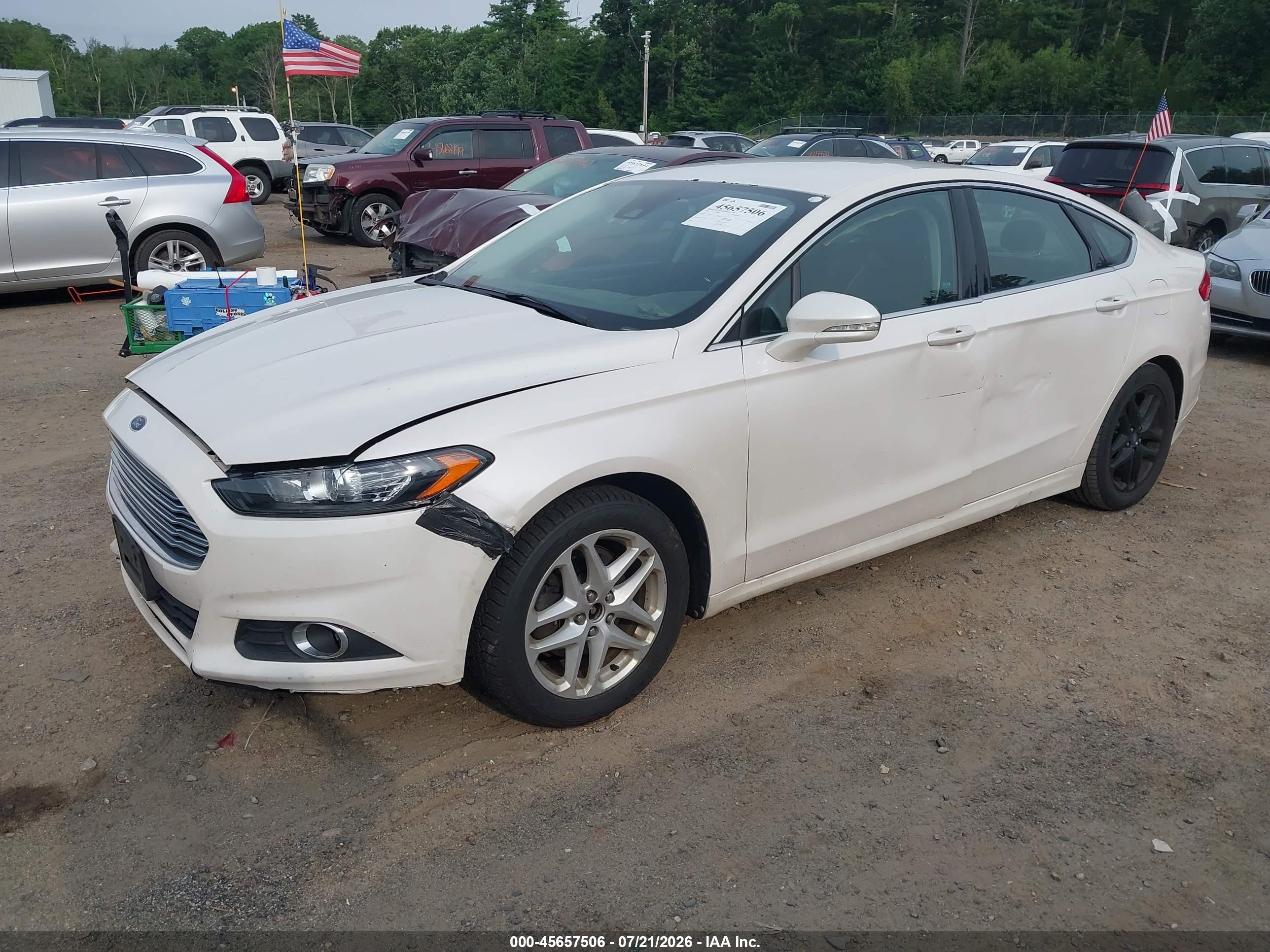 2014 Ford Fusion Se White vin: 3FA6P0HD1ER238286
