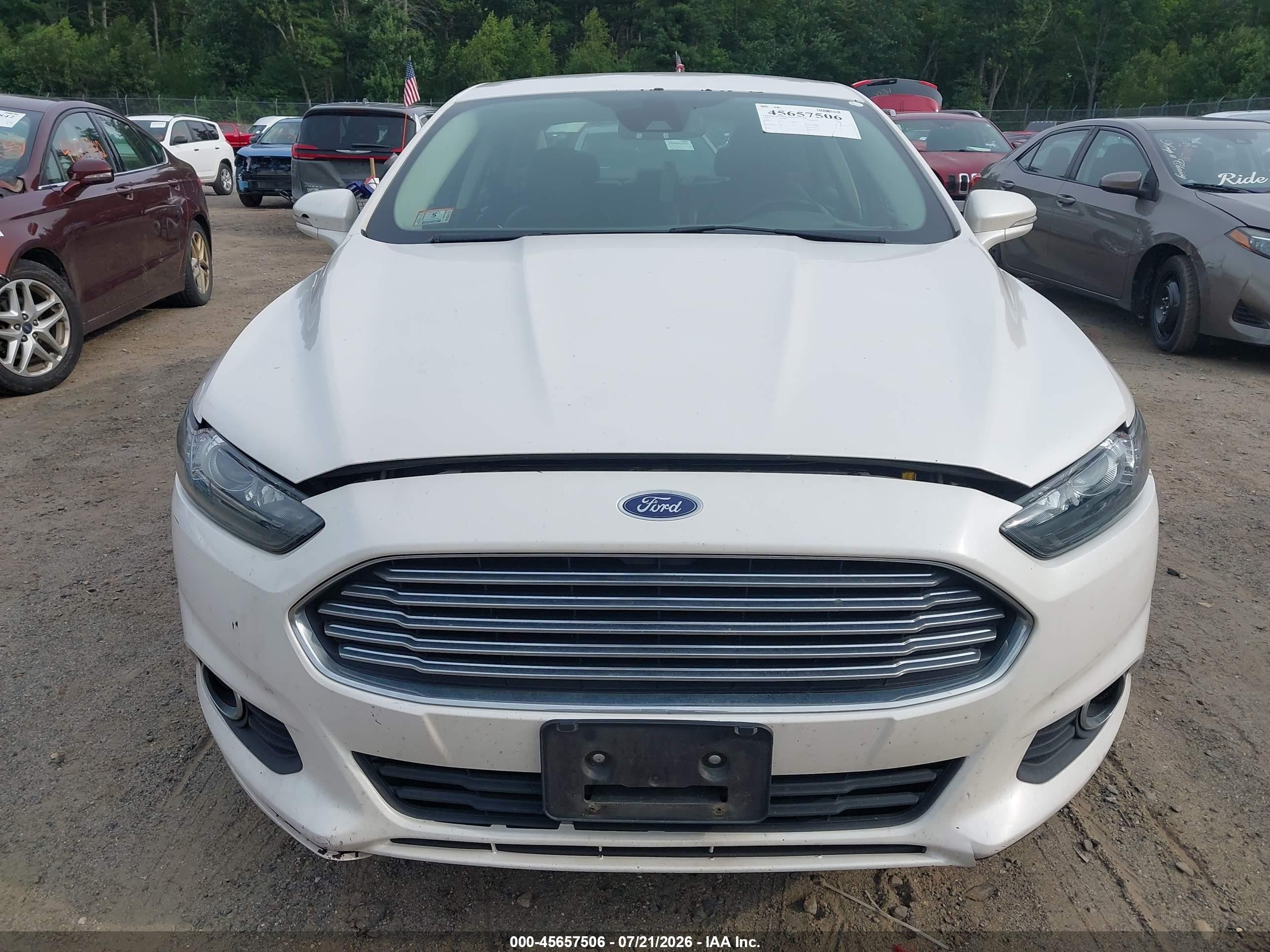 2014 Ford Fusion Se White vin: 3FA6P0HD1ER238286