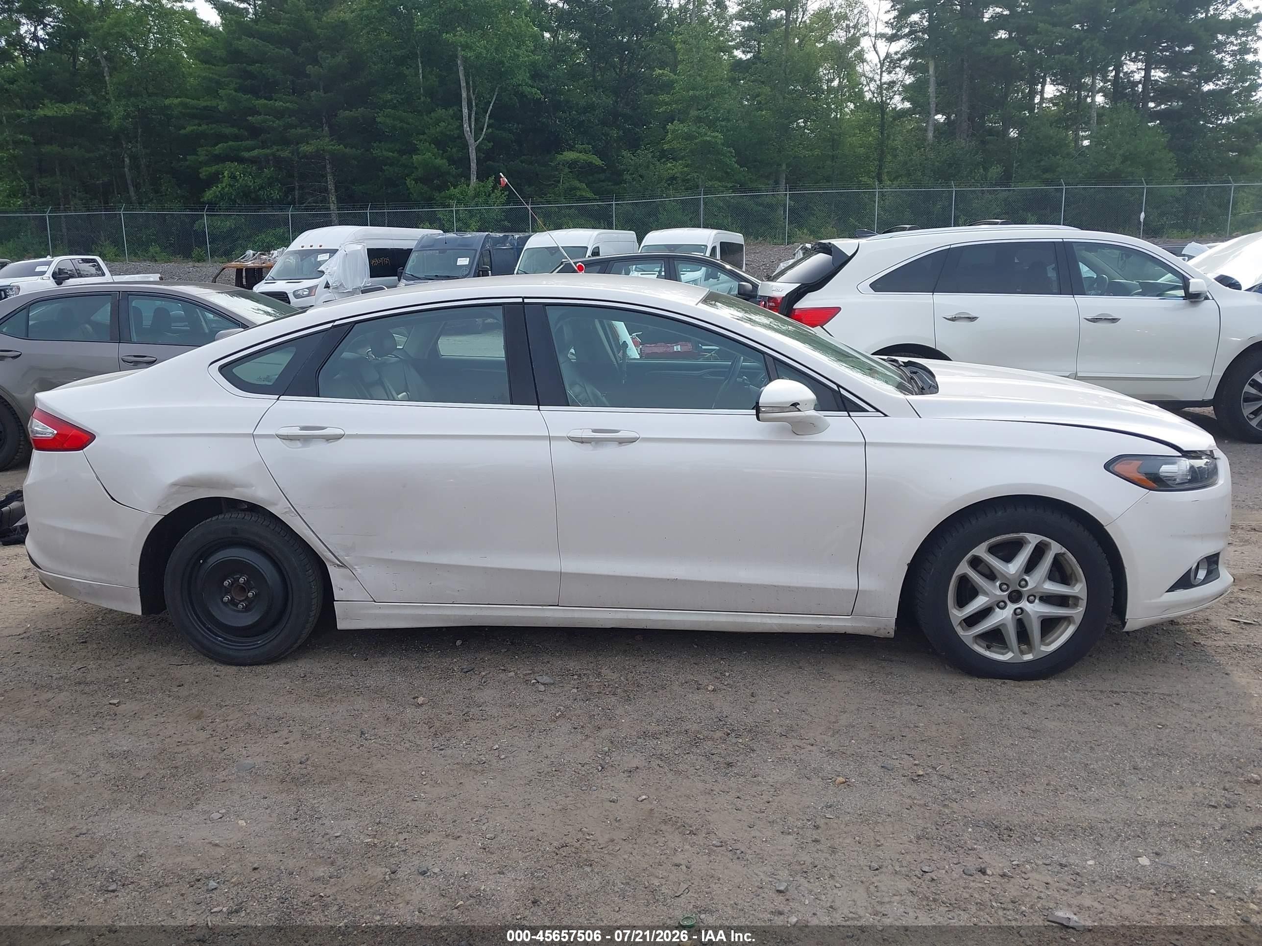 2014 Ford Fusion Se White vin: 3FA6P0HD1ER238286