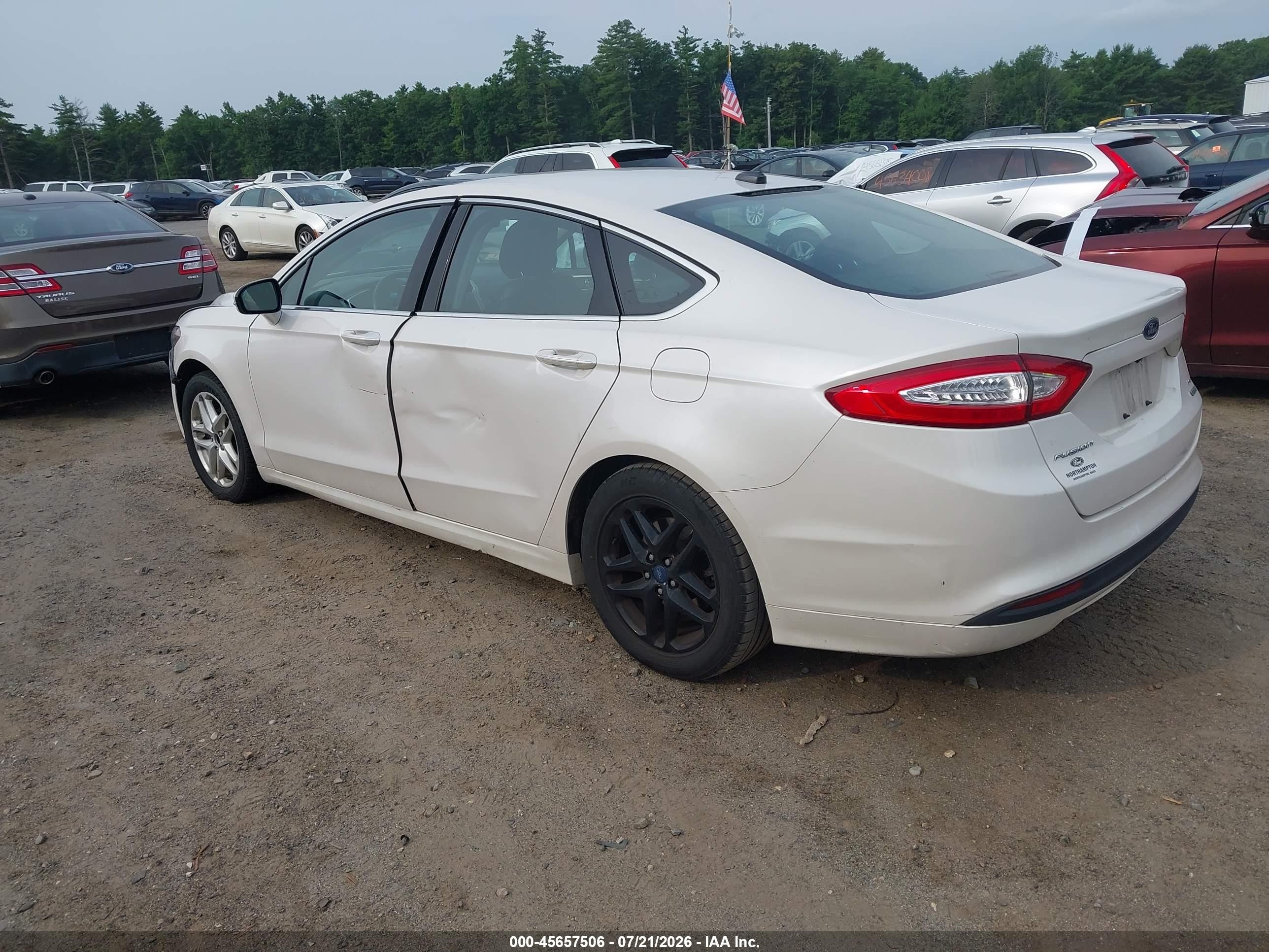 2014 Ford Fusion Se White vin: 3FA6P0HD1ER238286