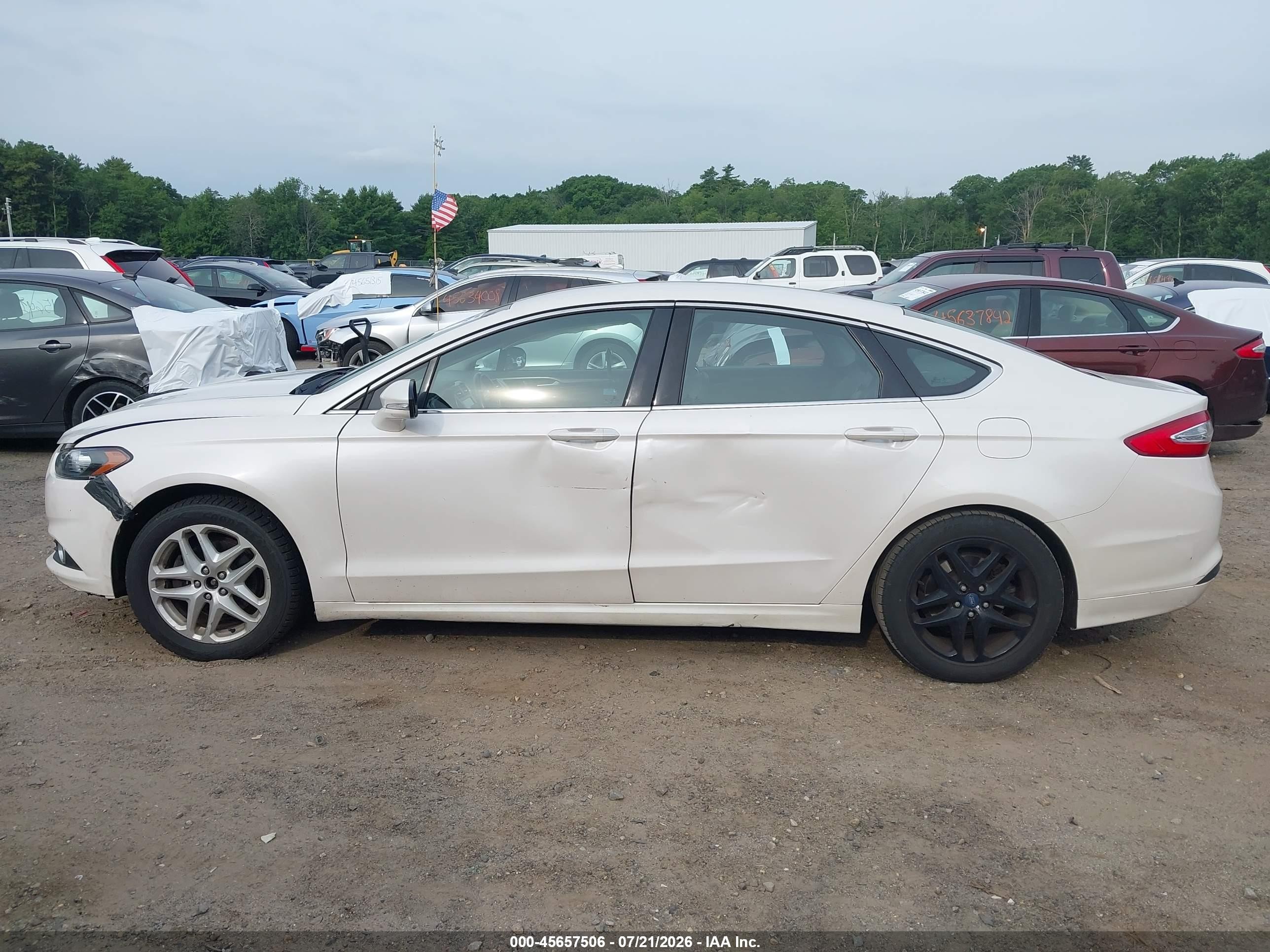 2014 Ford Fusion Se White vin: 3FA6P0HD1ER238286