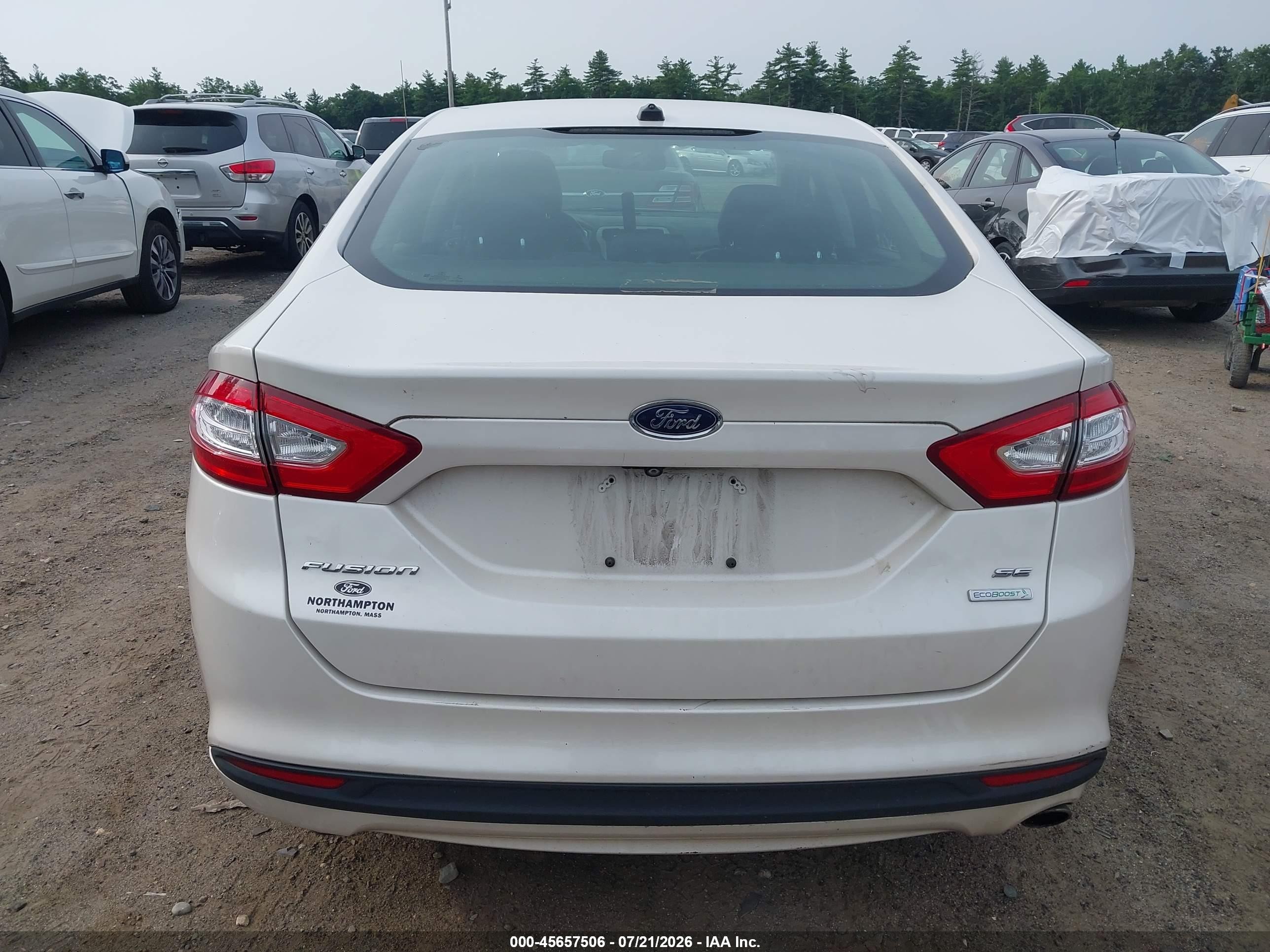 2014 Ford Fusion Se White vin: 3FA6P0HD1ER238286