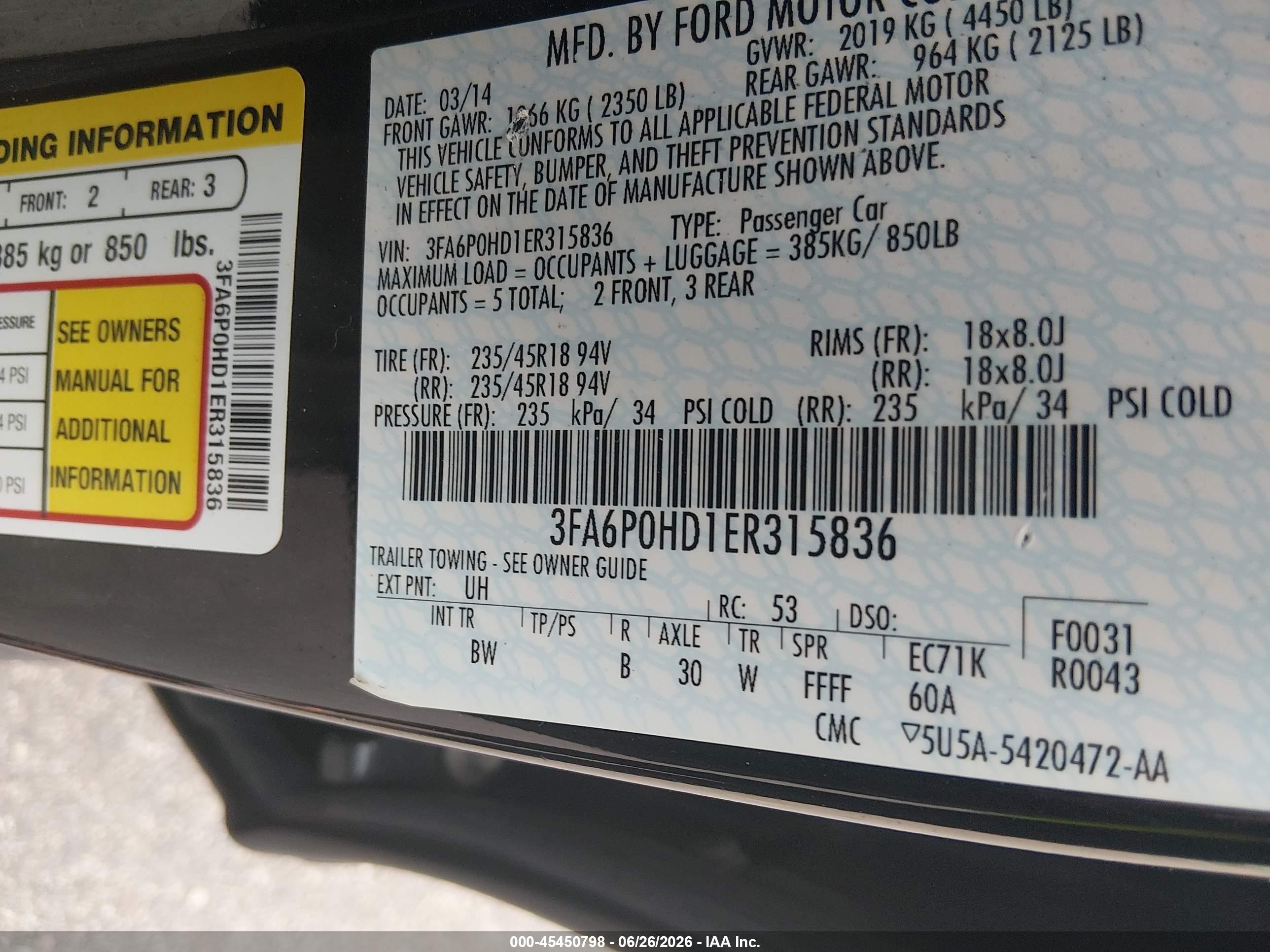 2014 Ford Fusion Se Black vin: 3FA6P0HD1ER315836