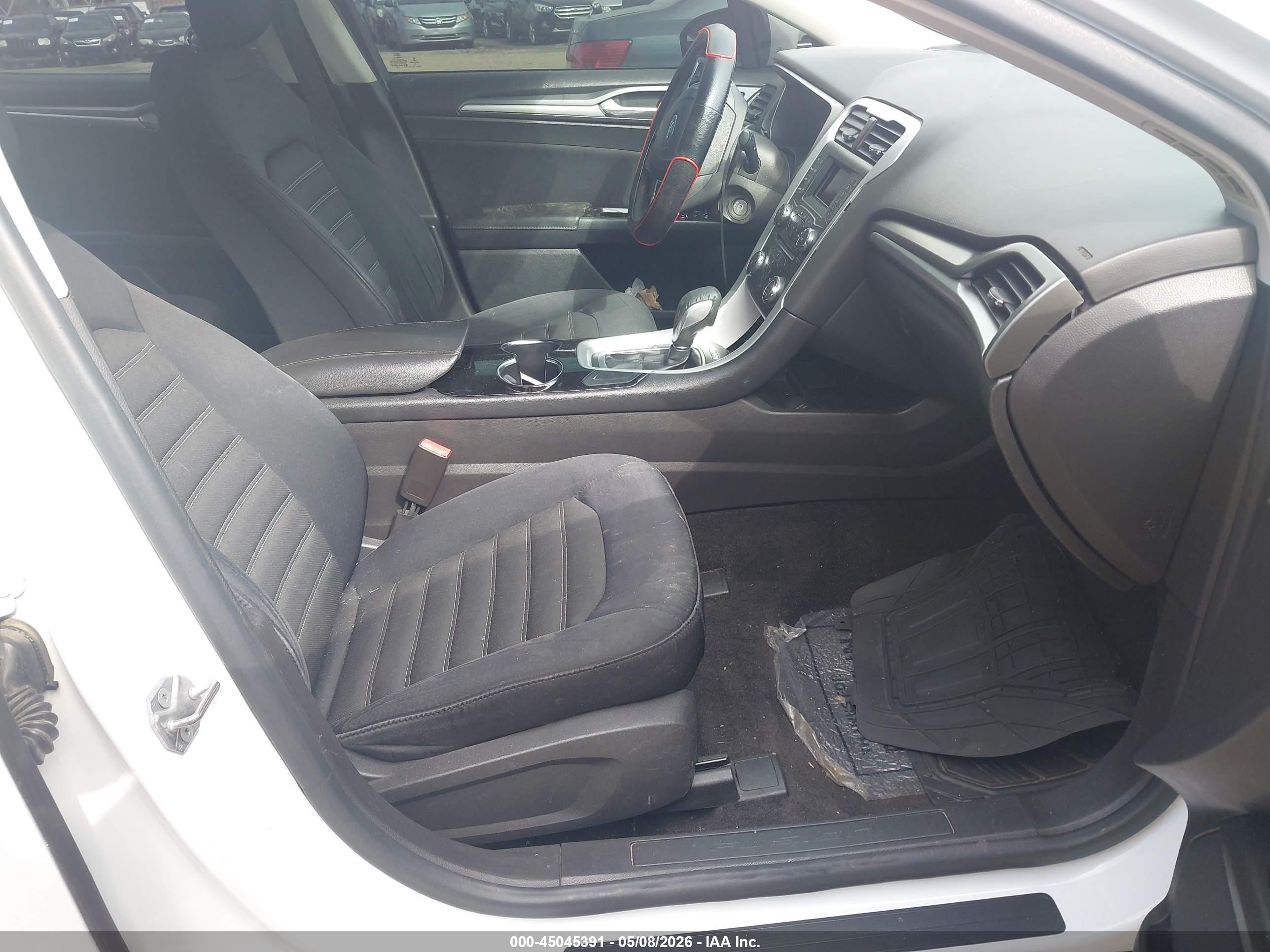 2014 Ford Fusion Se White vin: 3FA6P0HD1ER377026