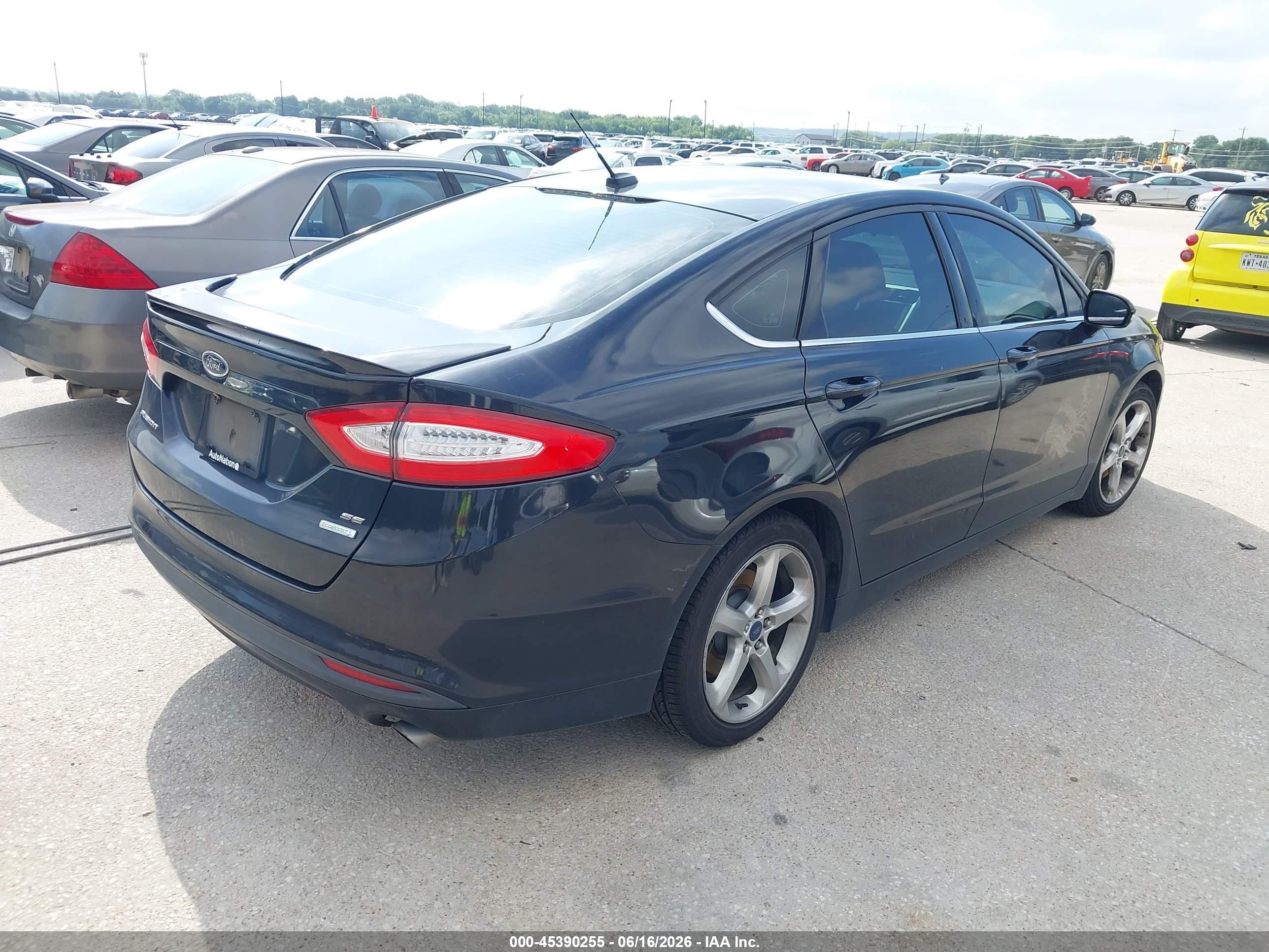 2014 Ford Fusion Se Black vin: 3FA6P0HD1ER390441
