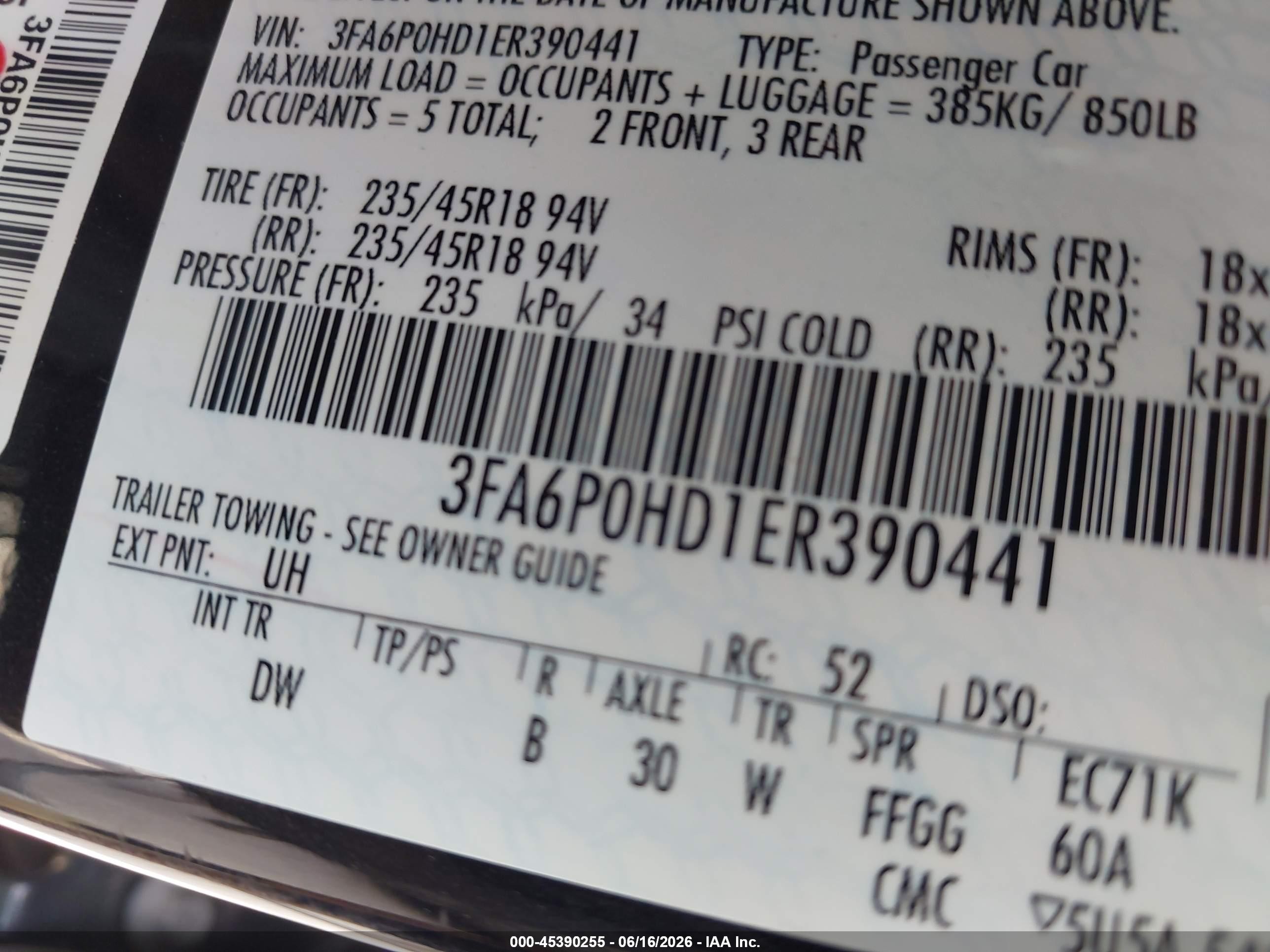 2014 Ford Fusion Se Black vin: 3FA6P0HD1ER390441