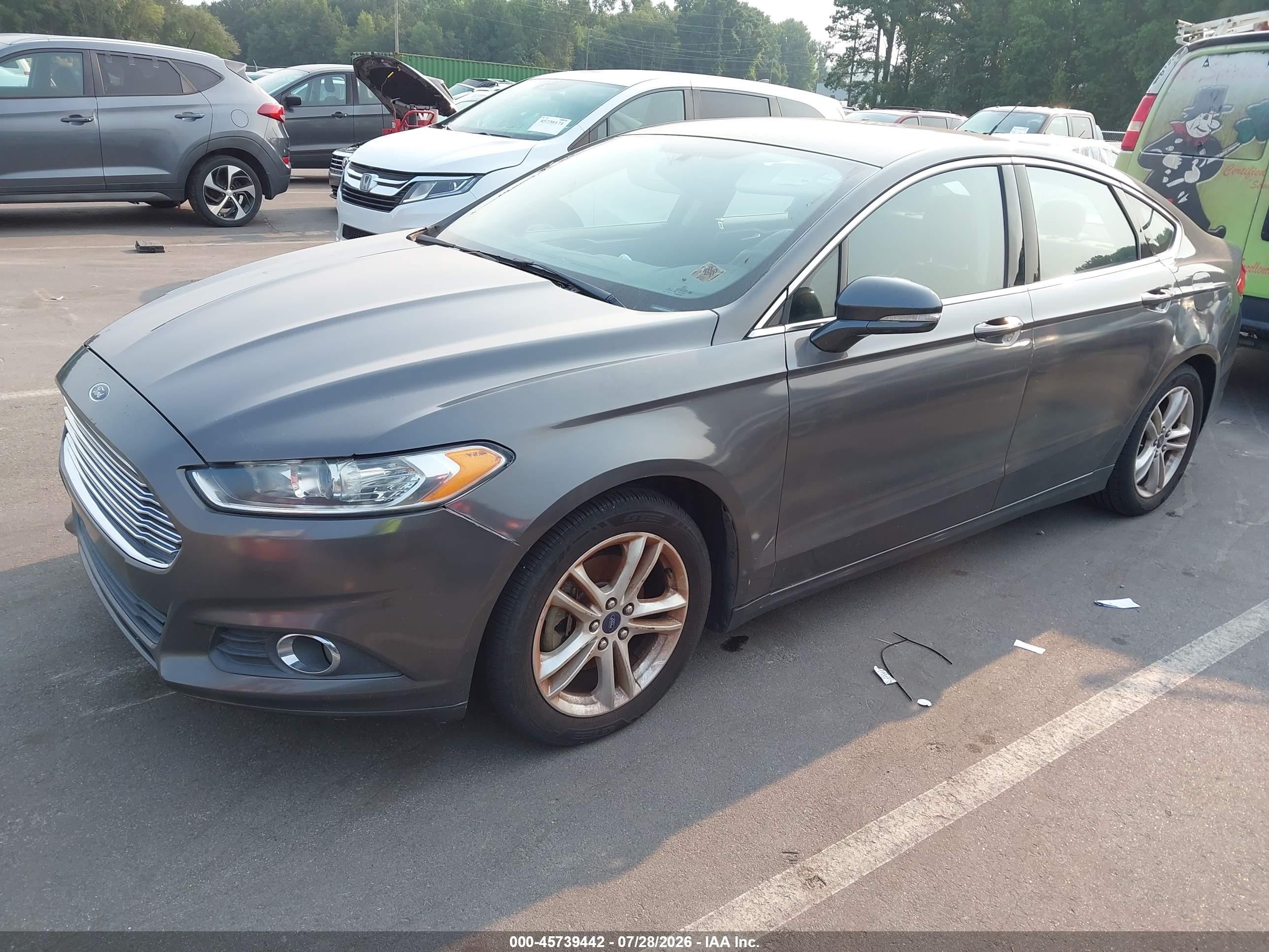 2015 Ford Fusion Se Gray vin: 3FA6P0HD1FR236846
