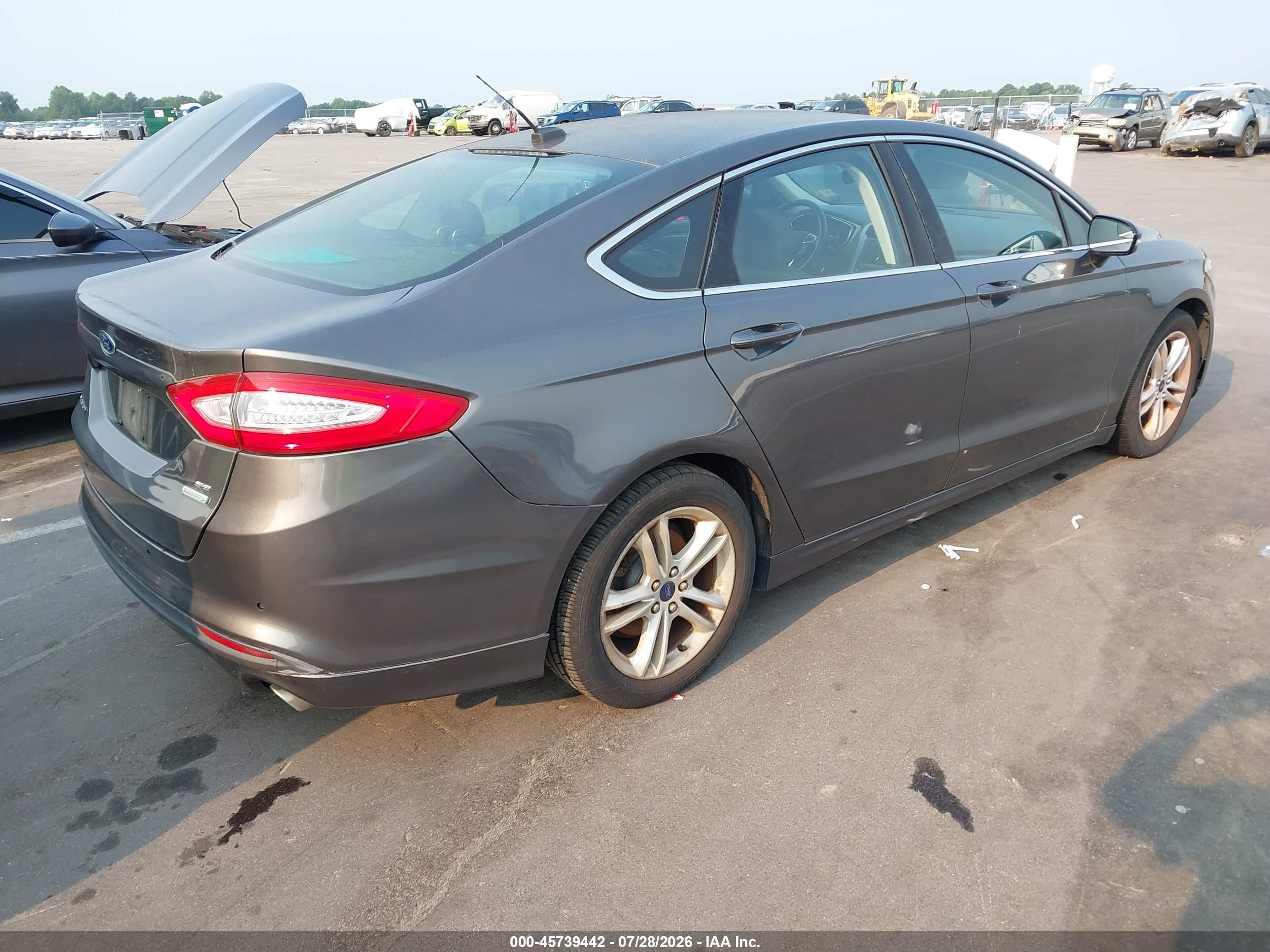 2015 Ford Fusion Se Gray vin: 3FA6P0HD1FR236846