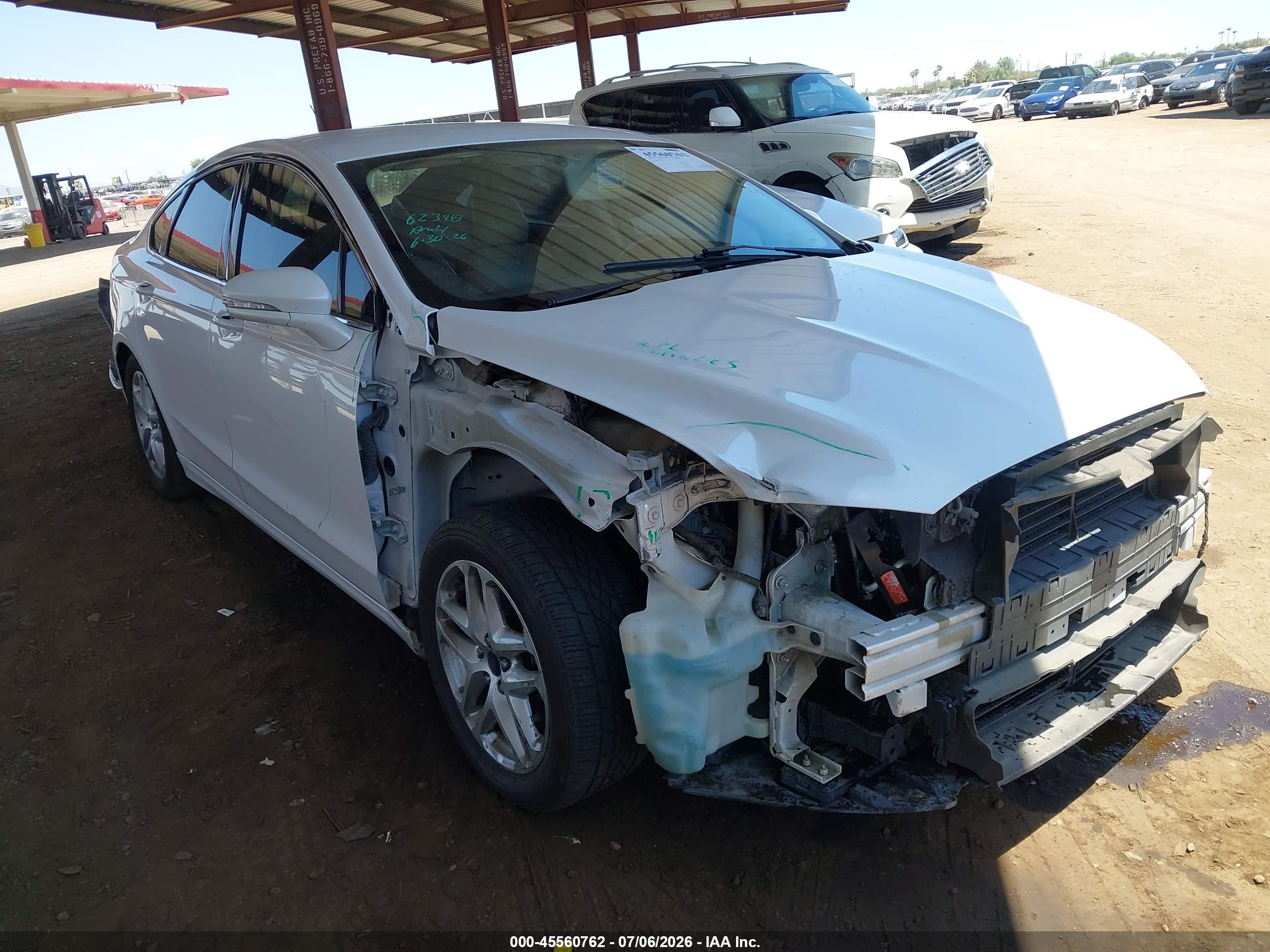 2015 Ford Fusion Se White vin: 3FA6P0HD1FR257938
