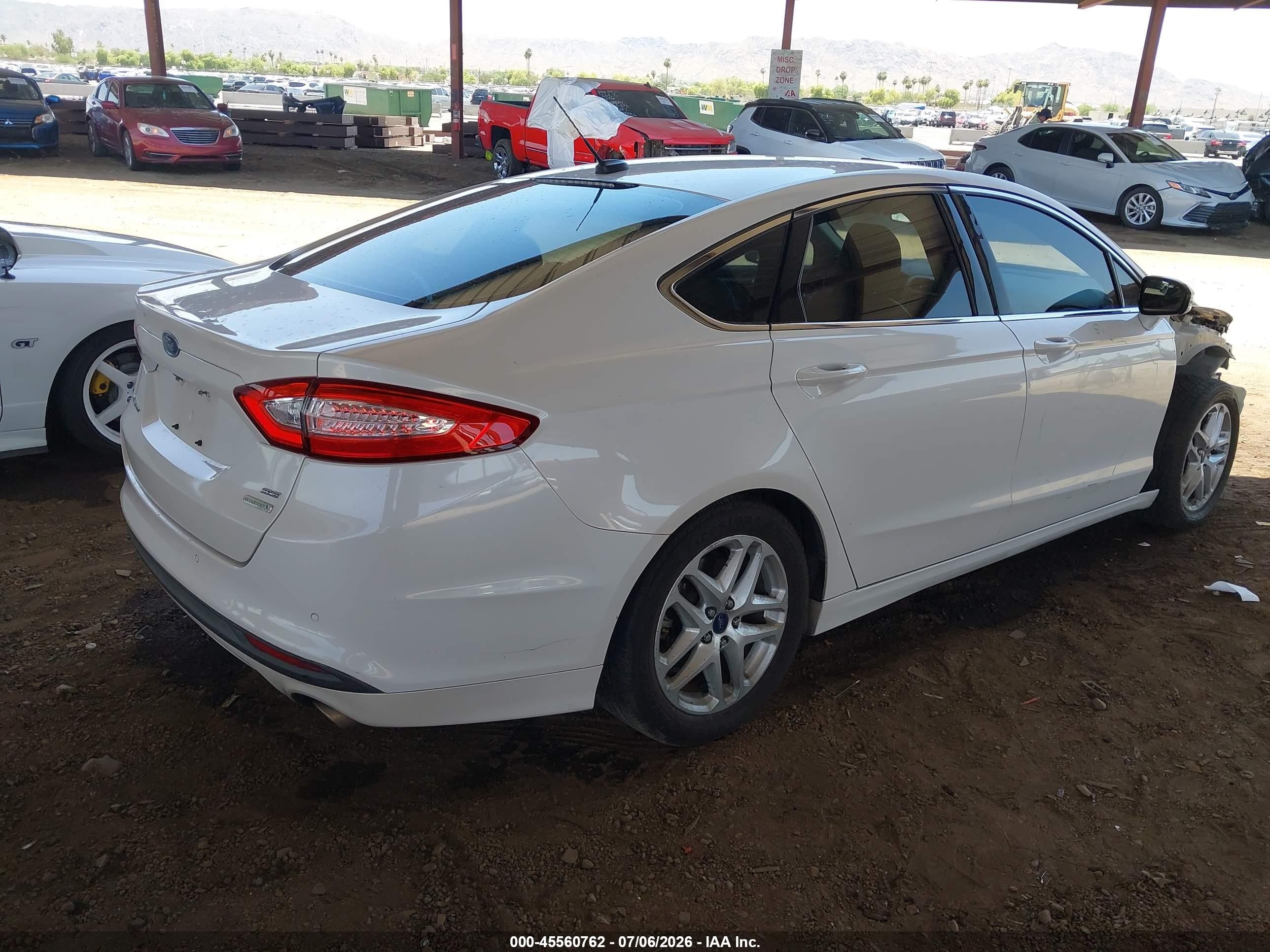 2015 Ford Fusion Se White vin: 3FA6P0HD1FR257938
