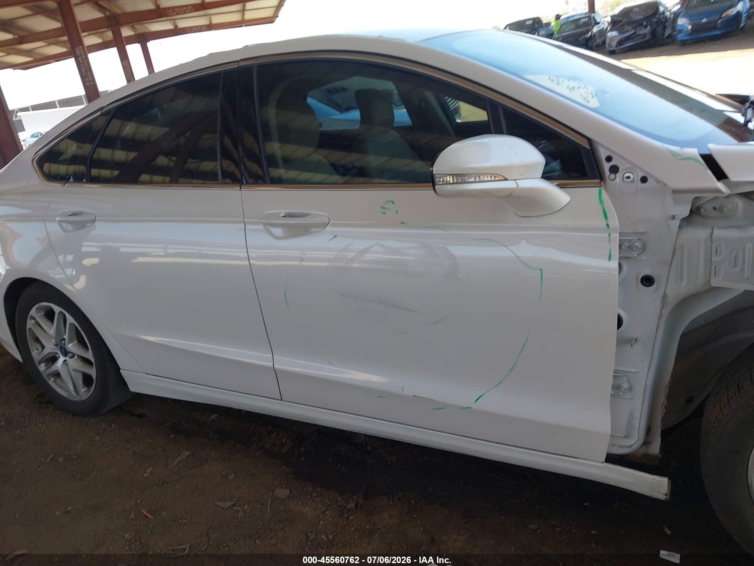2015 Ford Fusion Se White vin: 3FA6P0HD1FR257938