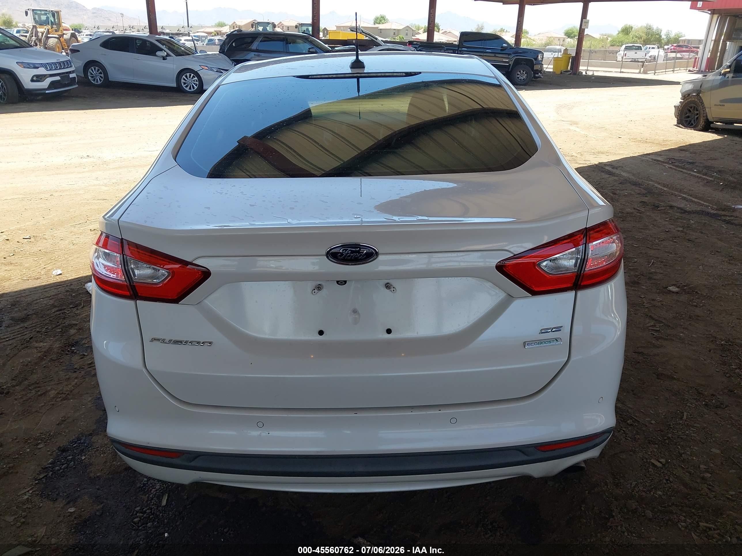 2015 Ford Fusion Se White vin: 3FA6P0HD1FR257938