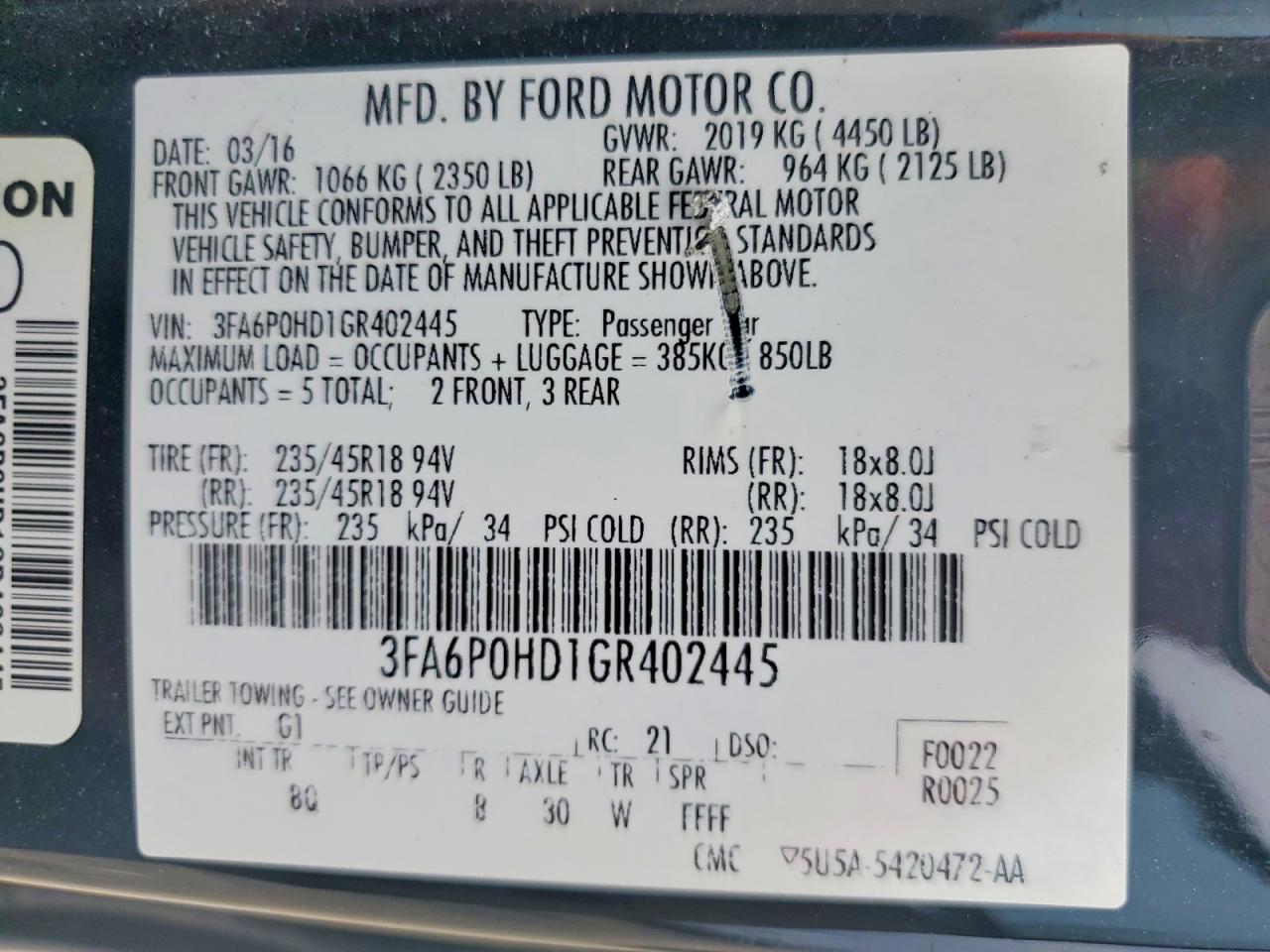 2016 Ford Fusion Se Black vin: 3FA6P0HD1GR402445