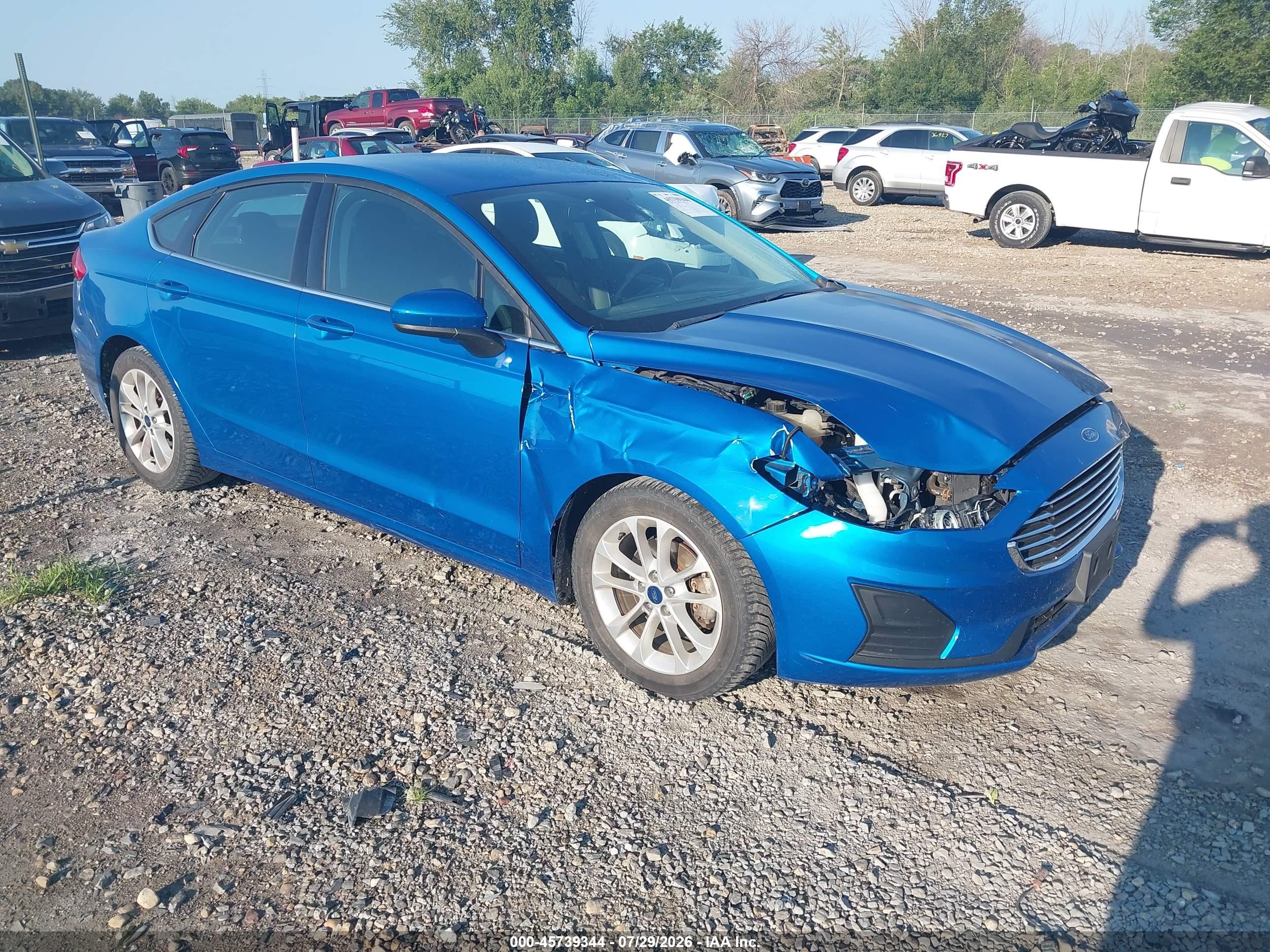 2019 Ford Fusion Se Blue vin: 3FA6P0HD1KR131301