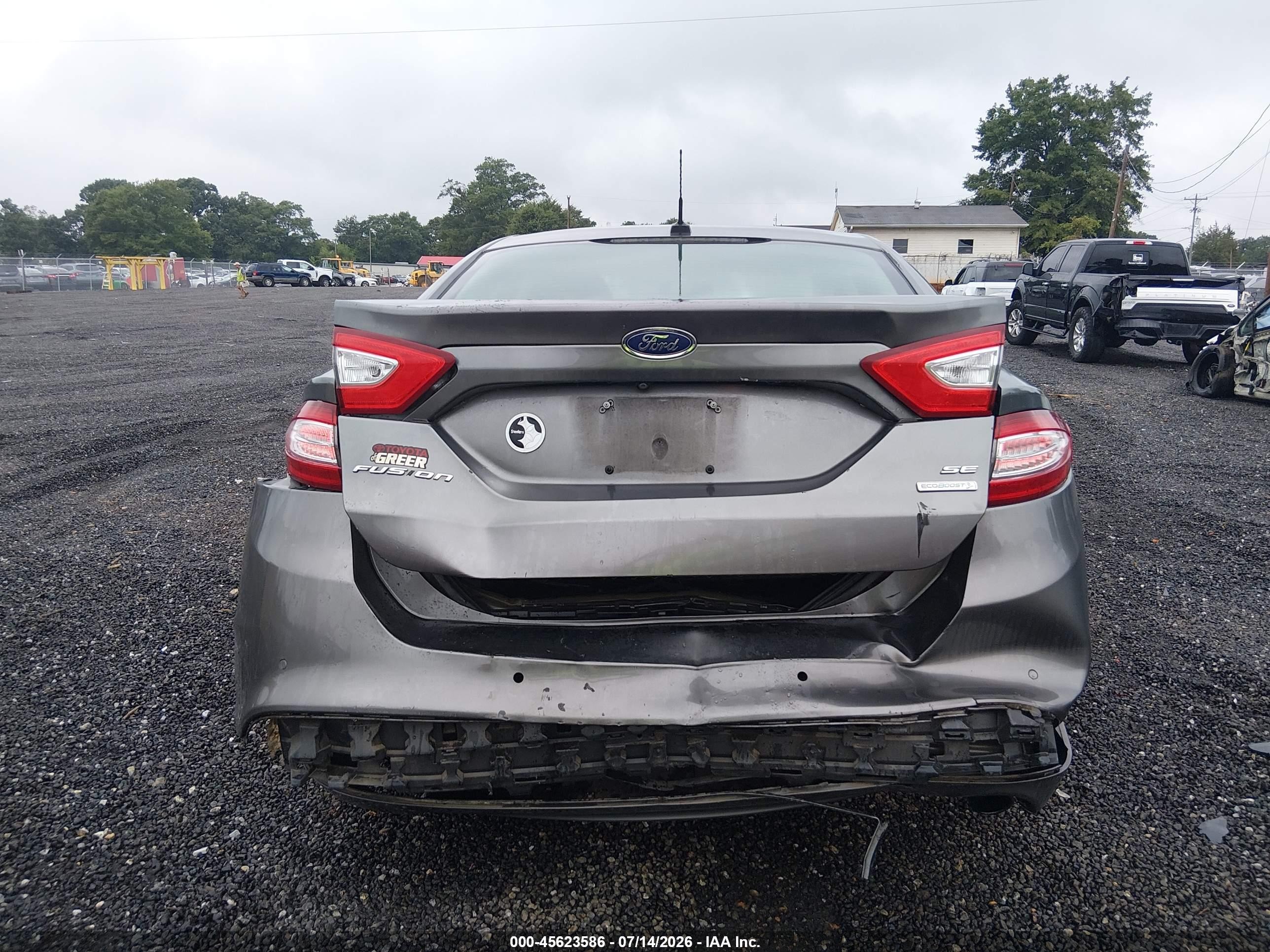 2014 Ford Fusion Se Gray vin: 3FA6P0HD2ER114852