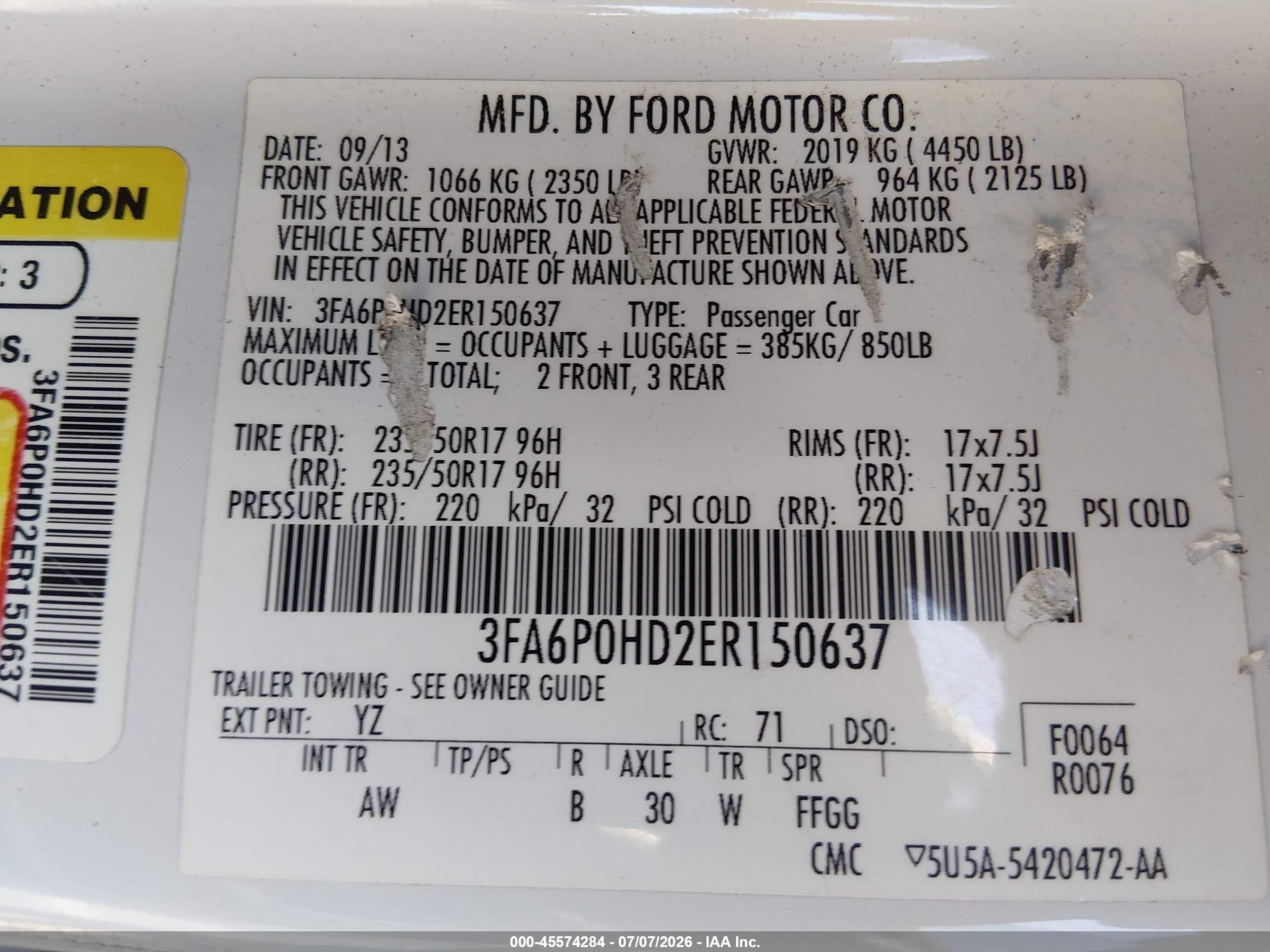 2014 Ford Fusion Se Белый vin: 3FA6P0HD2ER150637