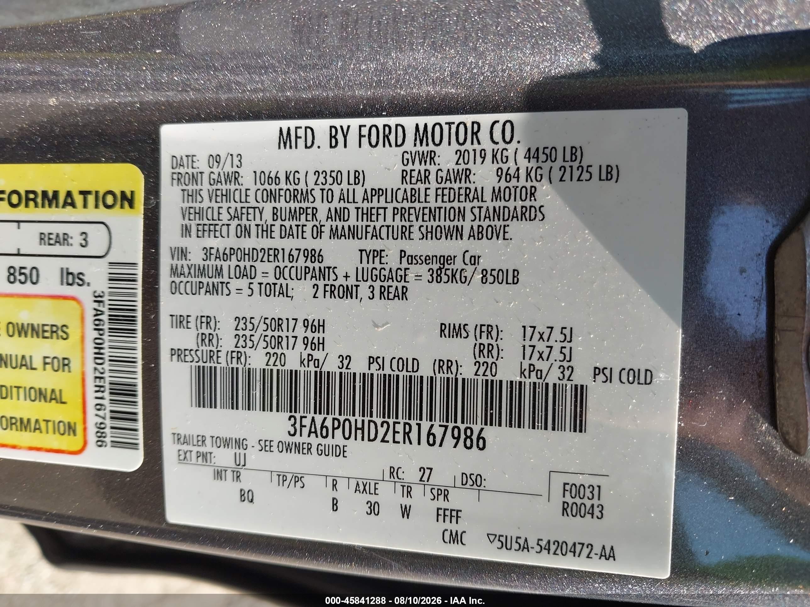 2014 Ford Fusion Se Gray vin: 3FA6P0HD2ER167986