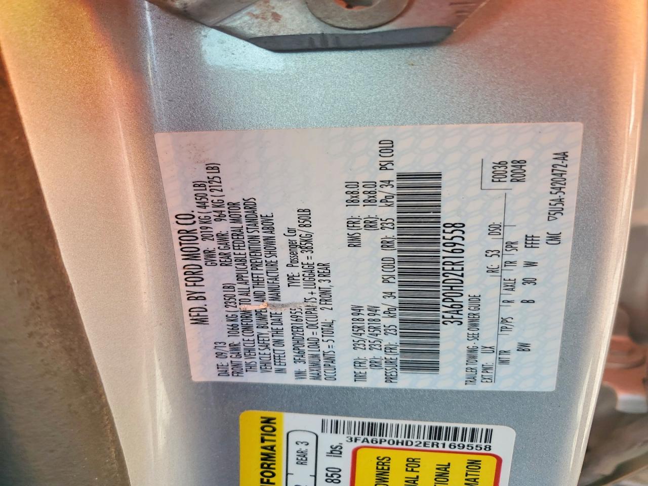2014 Ford Fusion Se Silver vin: 3FA6P0HD2ER169558