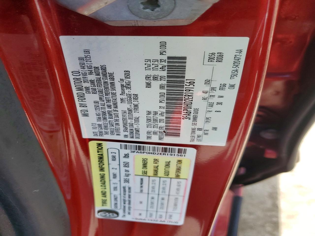 2014 Ford Fusion Se Red vin: 3FA6P0HD2ER191561