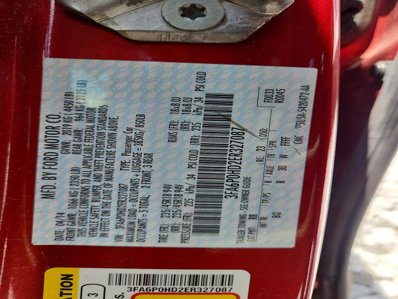 2014 Ford Fusion Se Red vin: 3FA6P0HD2ER327087