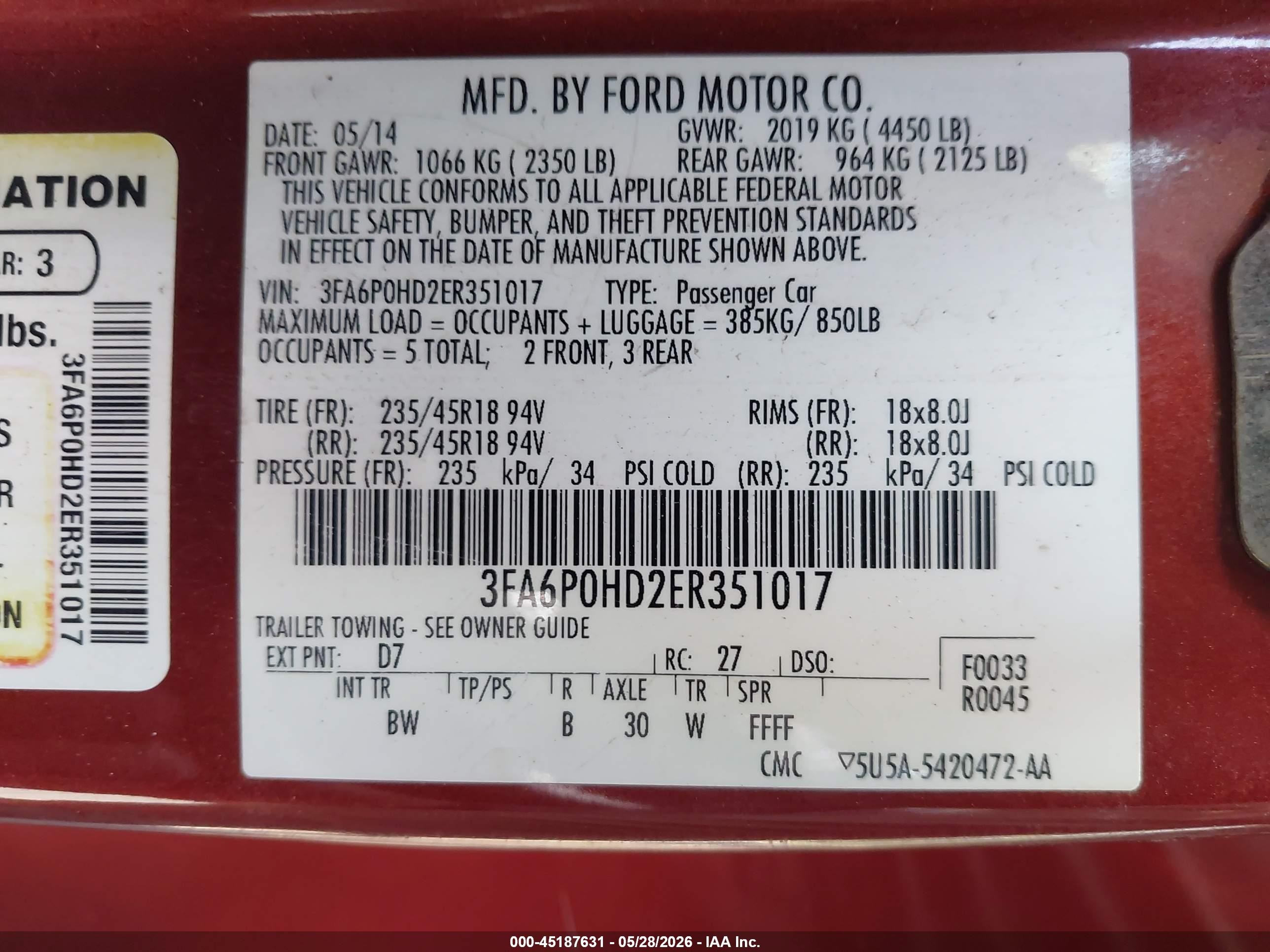2014 Ford Fusion Se Red vin: 3FA6P0HD2ER351017