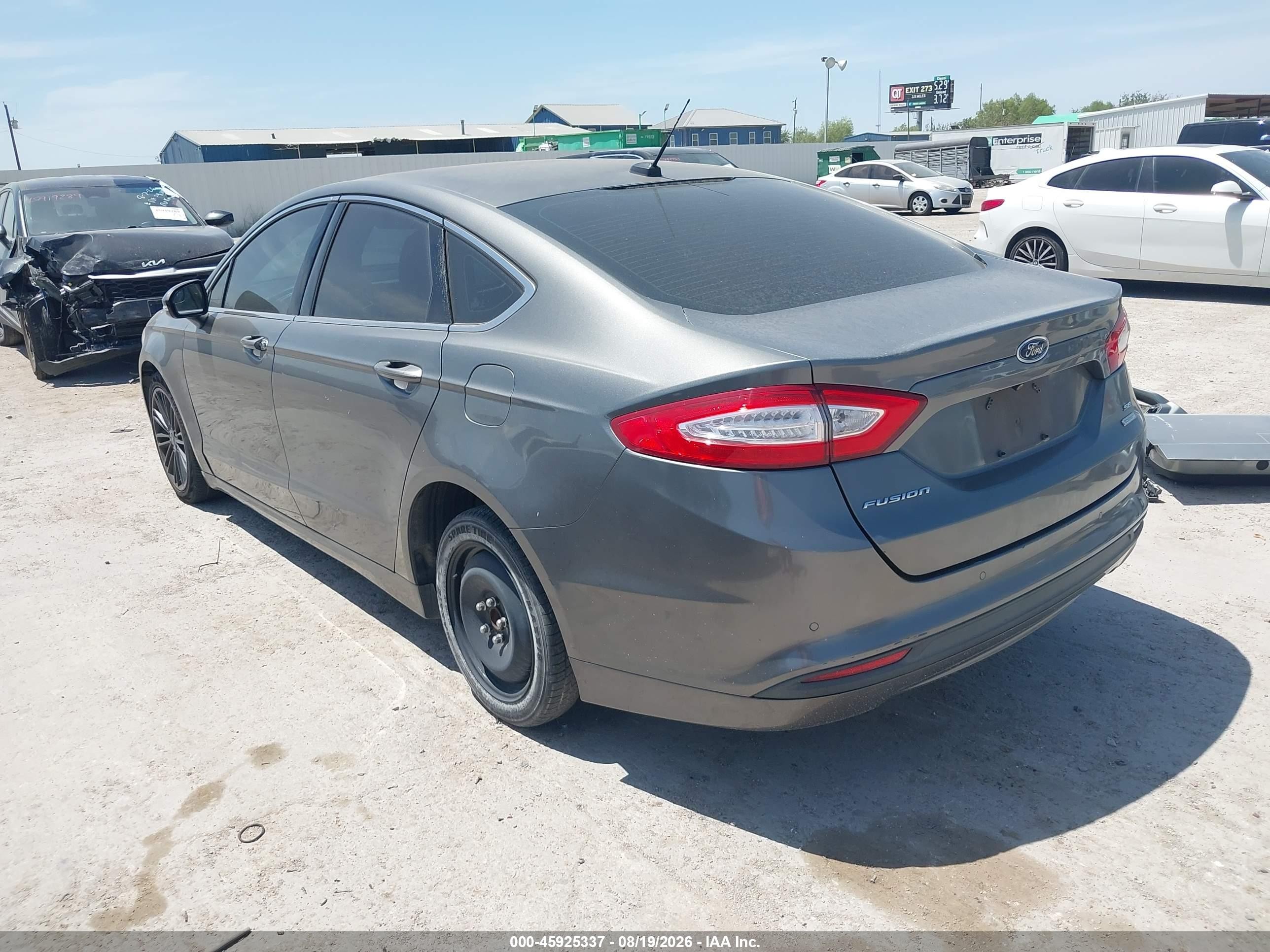2014 Ford Fusion Se Gray vin: 3FA6P0HD2ER390271
