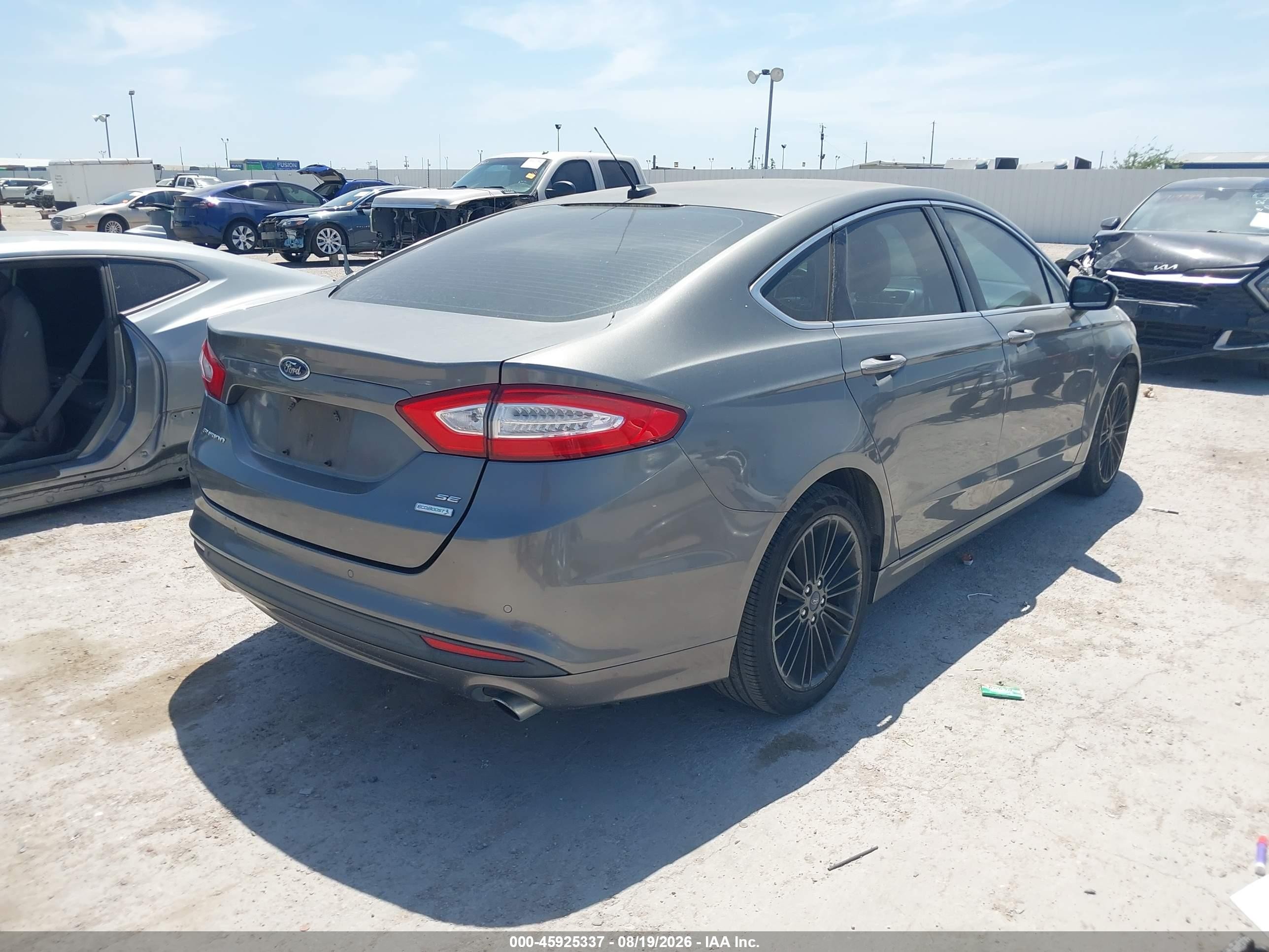 2014 Ford Fusion Se Gray vin: 3FA6P0HD2ER390271