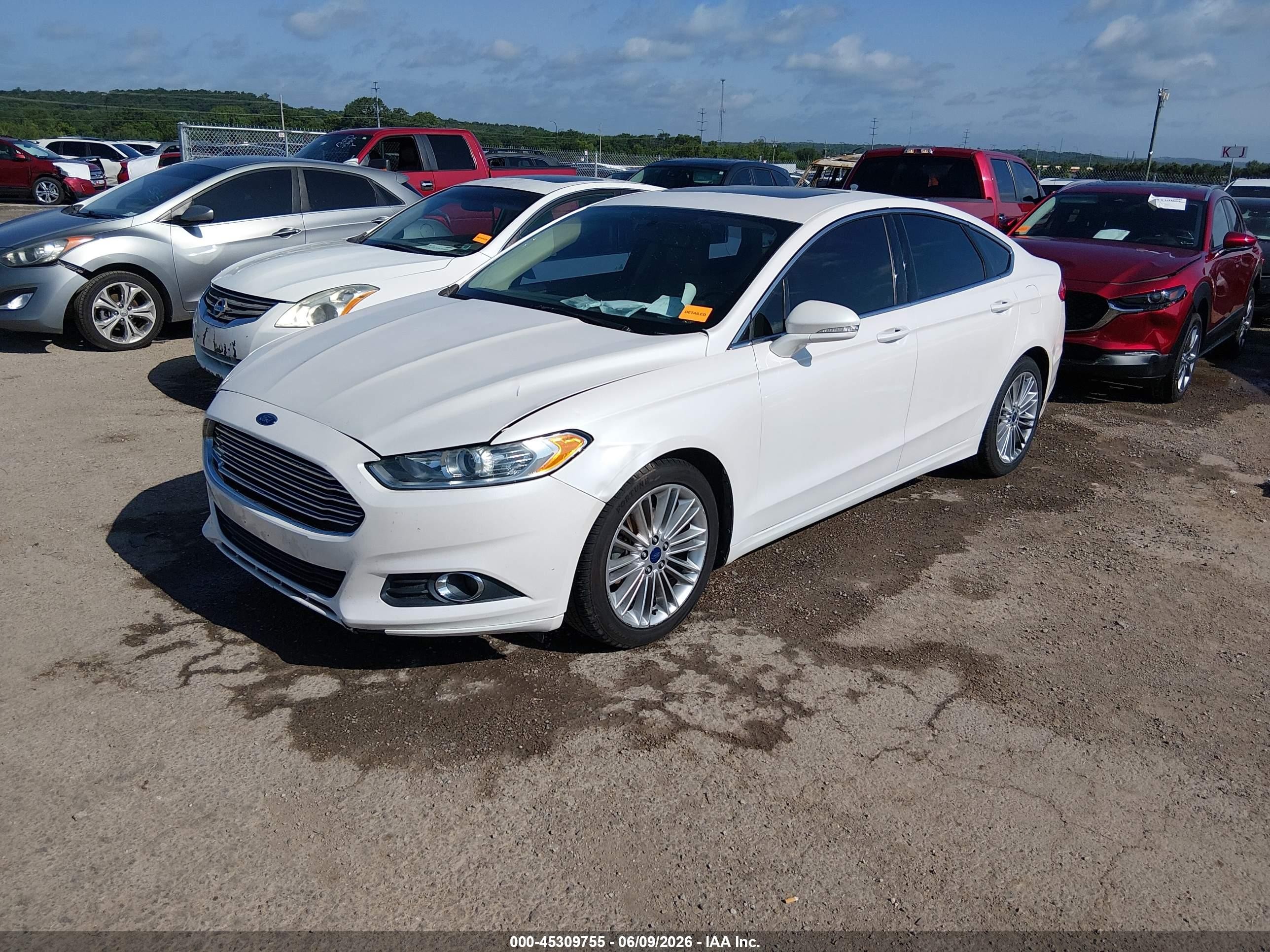2015 Ford Fusion Se White vin: 3FA6P0HD2FR104047