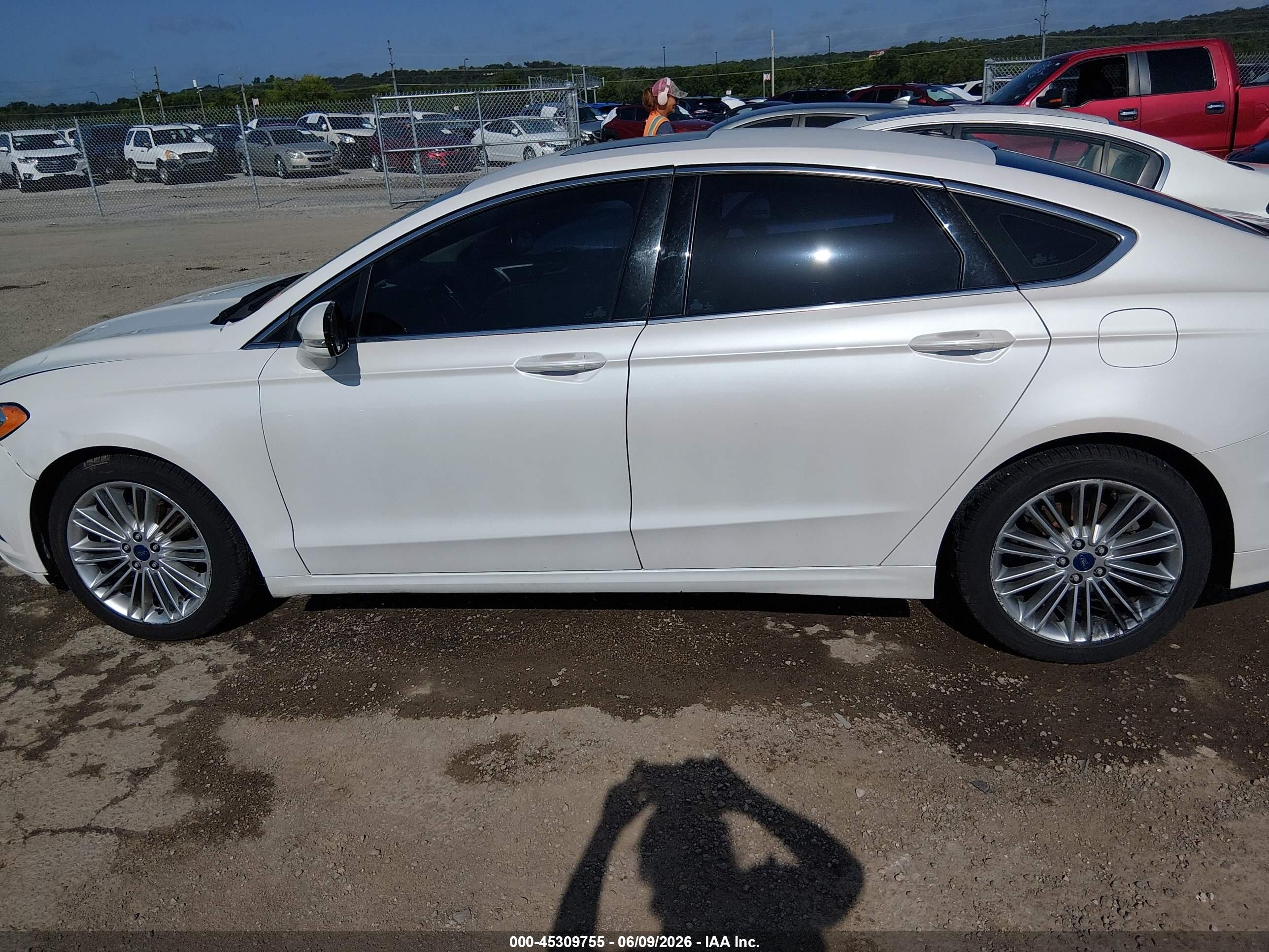 2015 Ford Fusion Se White vin: 3FA6P0HD2FR104047
