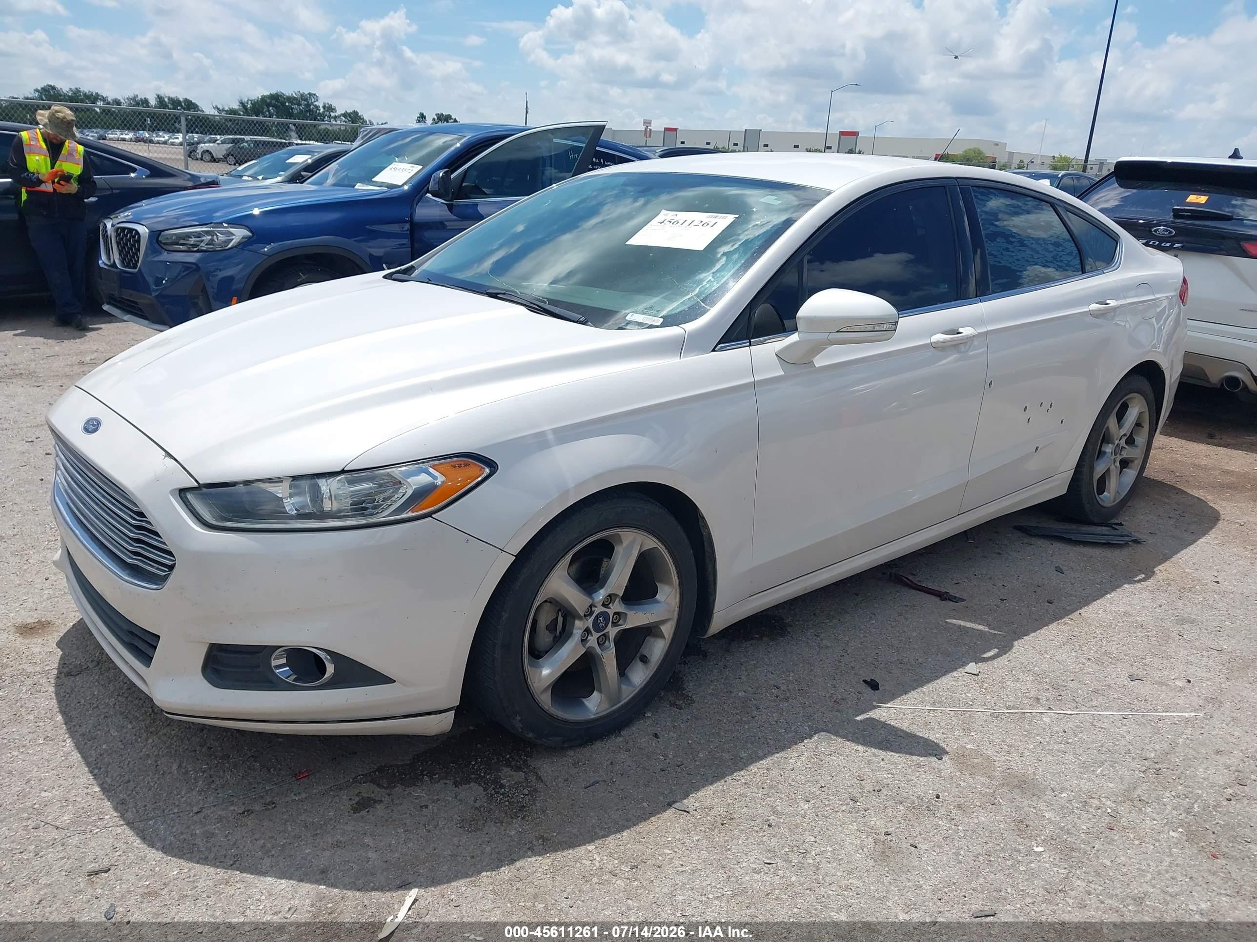 2015 Ford Fusion Se White vin: 3FA6P0HD2FR189794