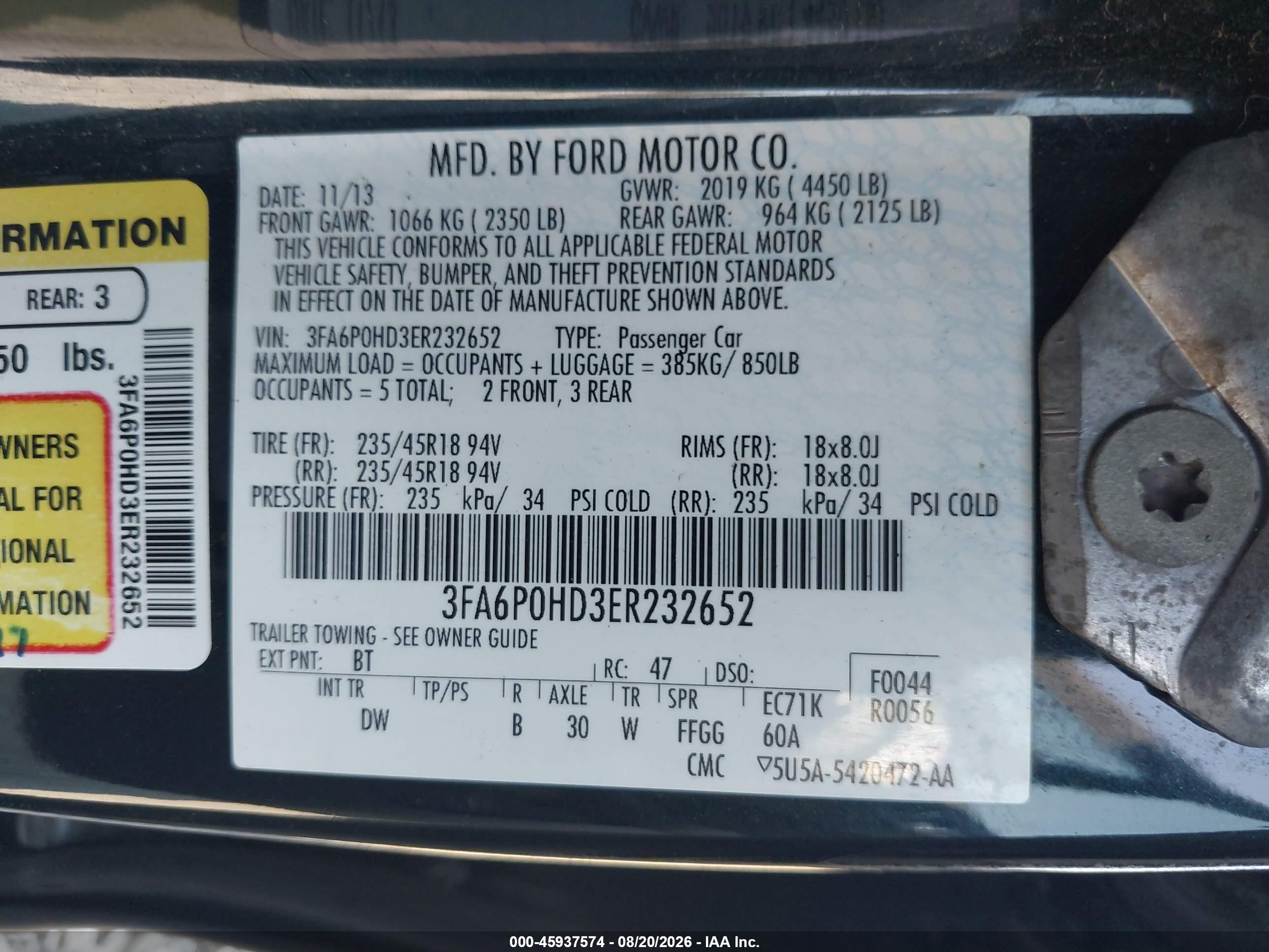 2014 Ford Fusion Se Black vin: 3FA6P0HD3ER232652