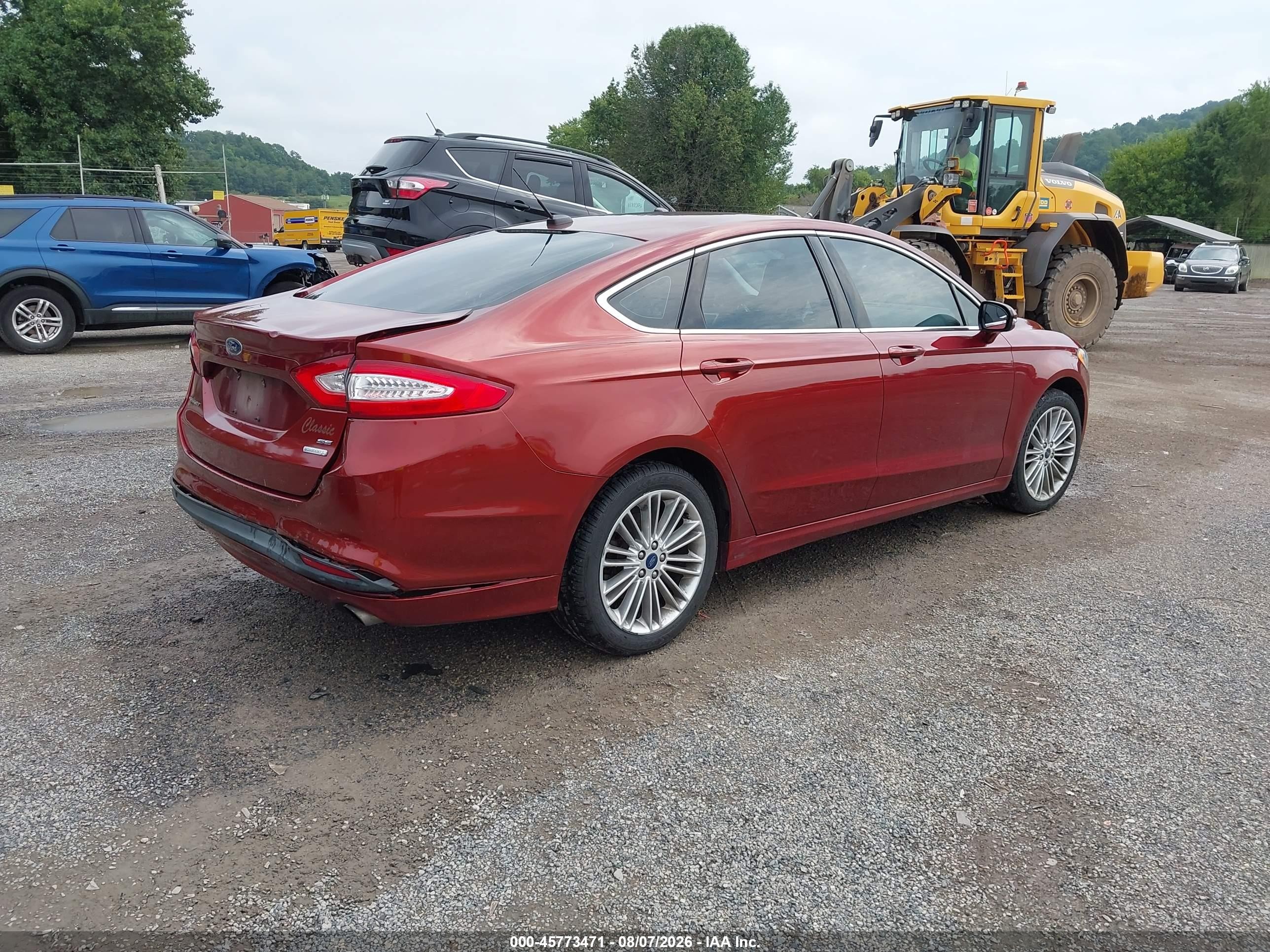 2014 Ford Fusion Se Burgundy vin: 3FA6P0HD3ER313649