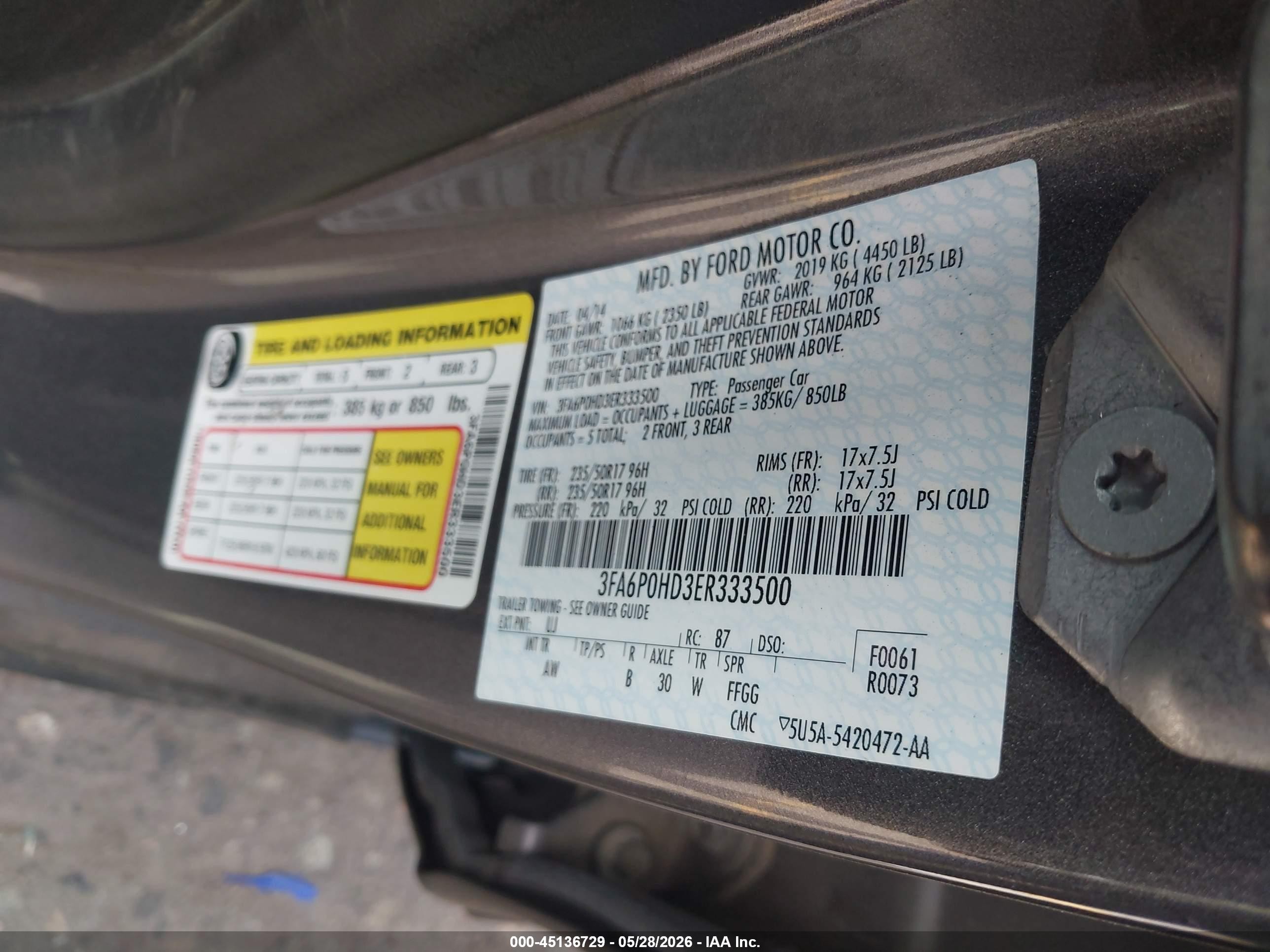 2014 Ford Fusion Se Black vin: 3FA6P0HD3ER333500