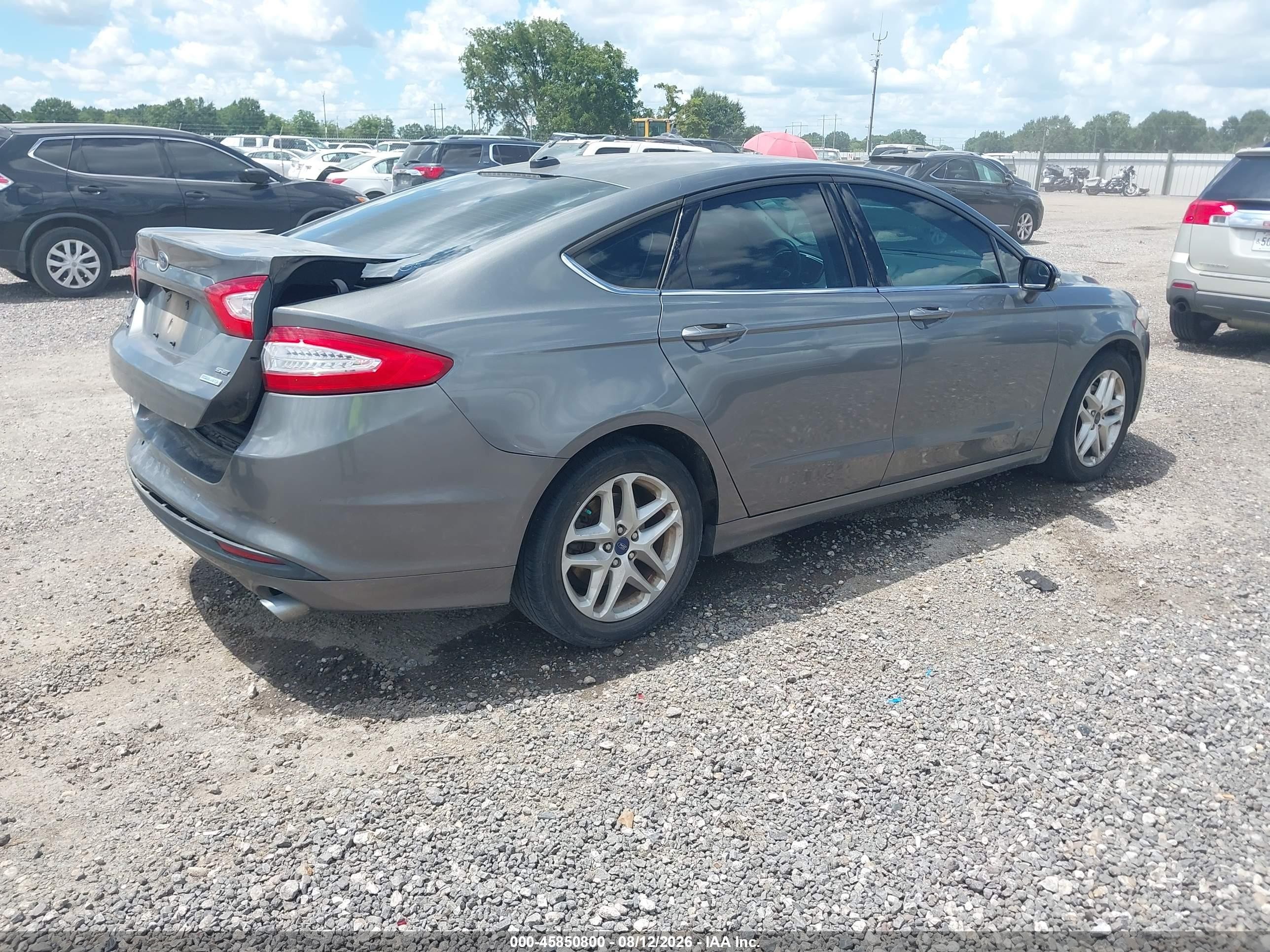 2014 Ford Fusion Se Gray vin: 3FA6P0HD3ER386391