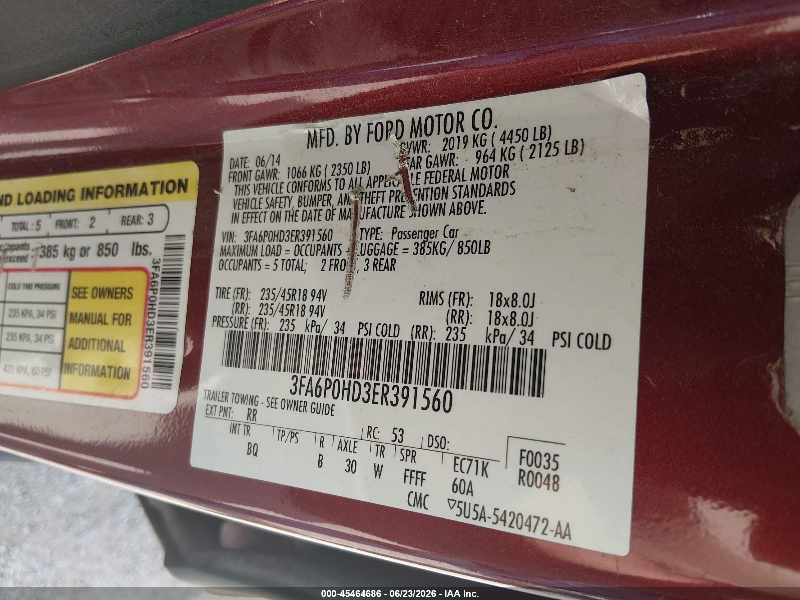 2014 Ford Fusion Se Red vin: 3FA6P0HD3ER391560