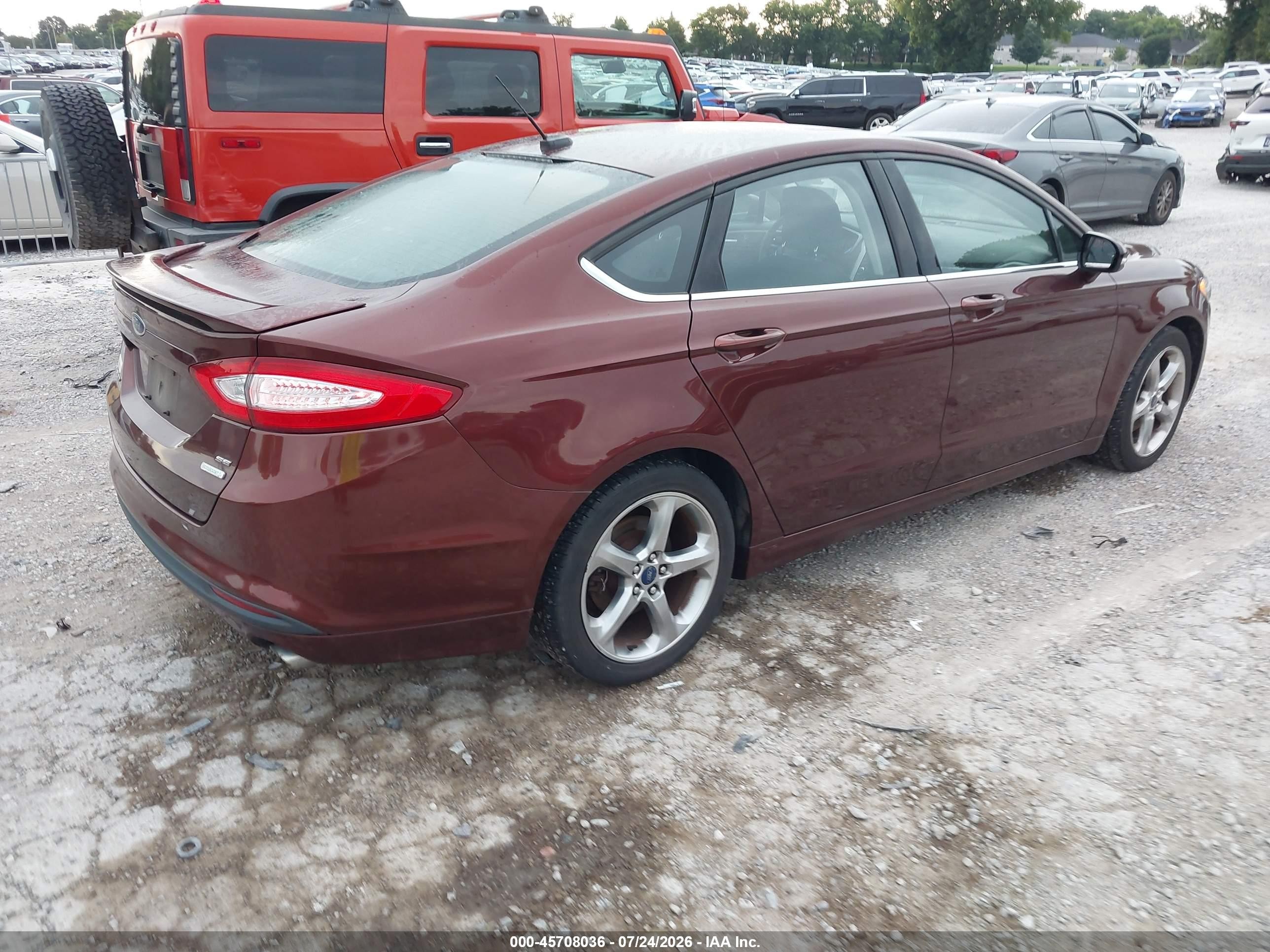 2015 Ford Fusion Se Maroon vin: 3FA6P0HD3FR109628