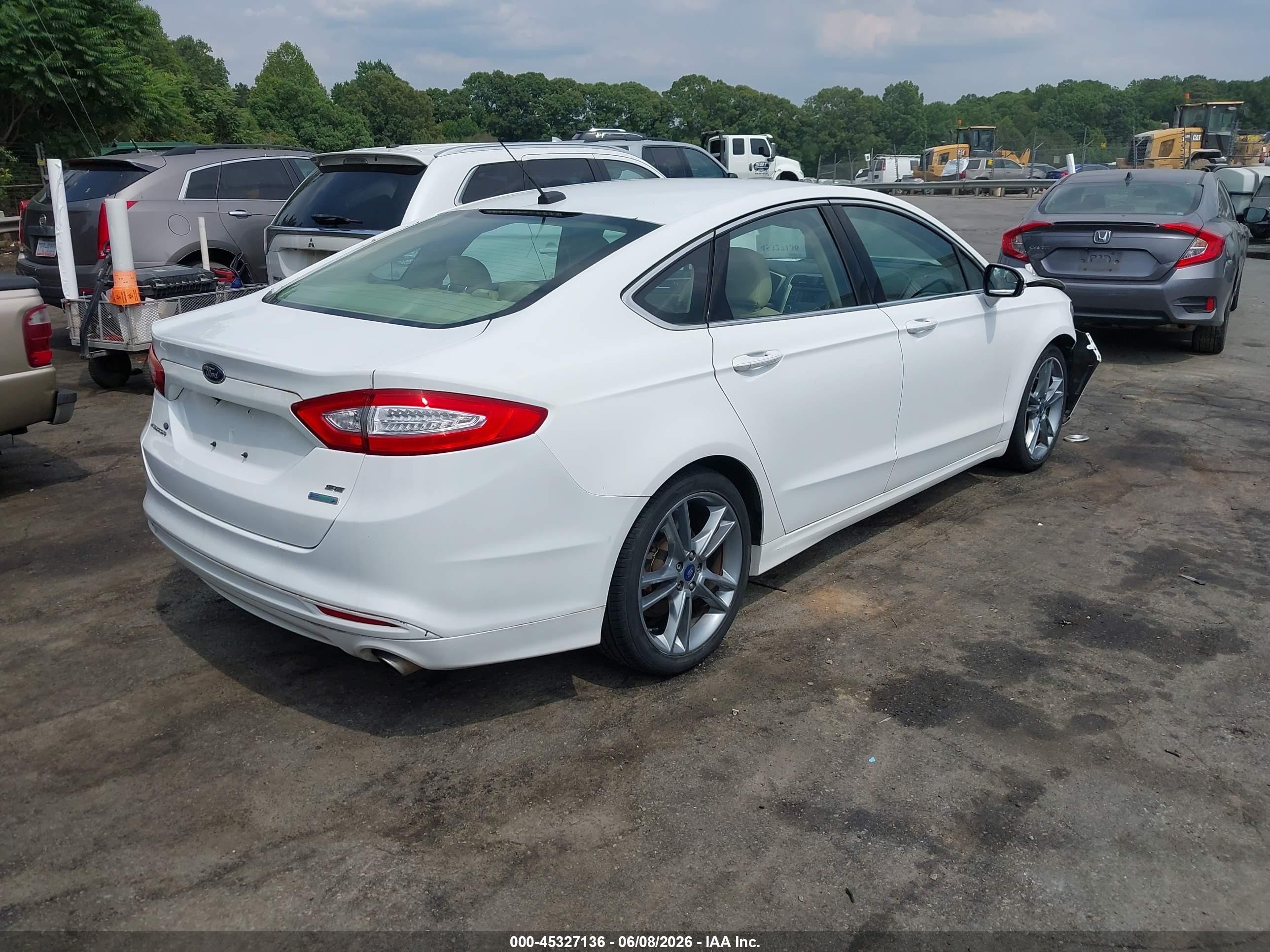 2015 Ford Fusion Se White vin: 3FA6P0HD3FR218929