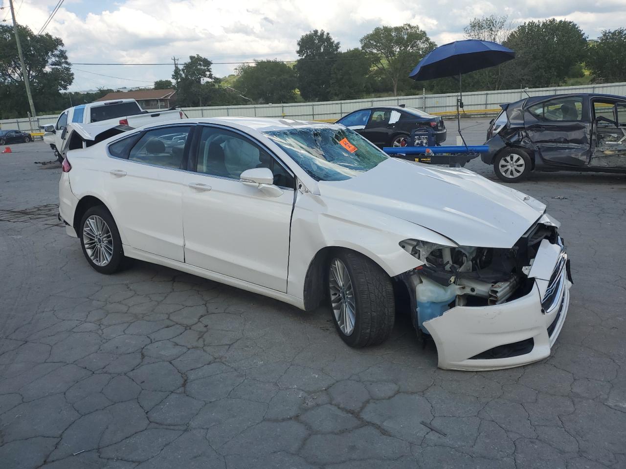 2015 Ford Fusion Se White vin: 3FA6P0HD3FR243538